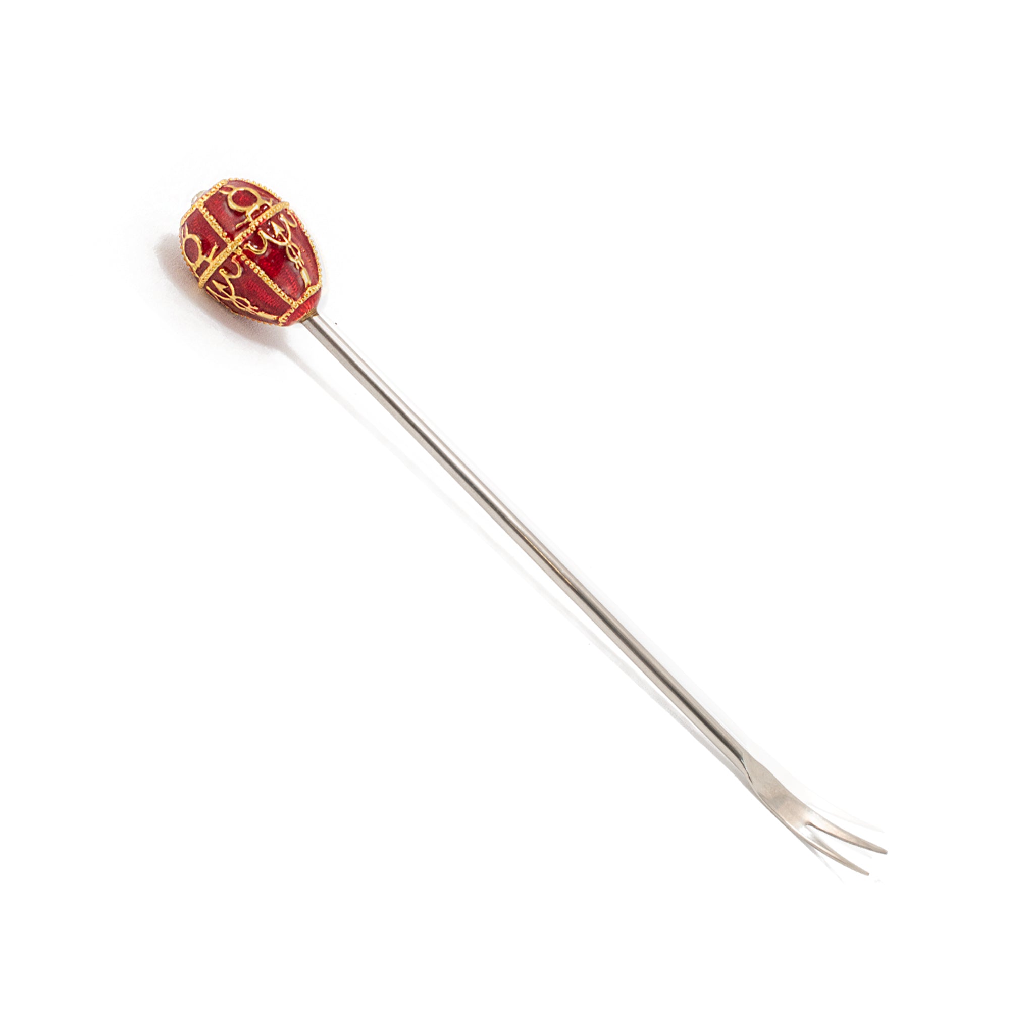 Vintage Fabergé Imperial Collection Enameled Egg Set of 4 Topped Cocktail Forks