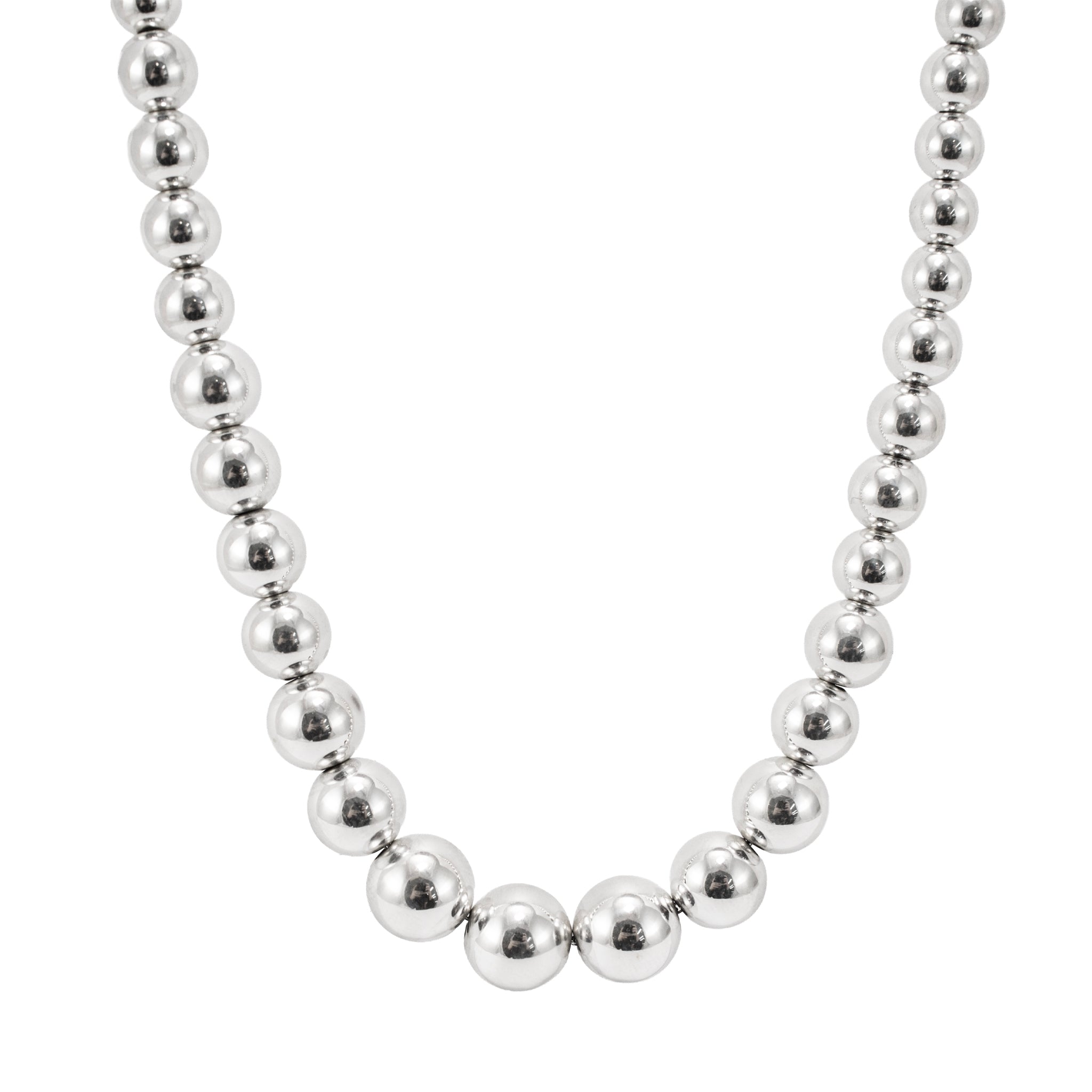 Tiffany & Co. Hardwear 925 Sterling Silver Graduated Ball Beads Chain Necklace