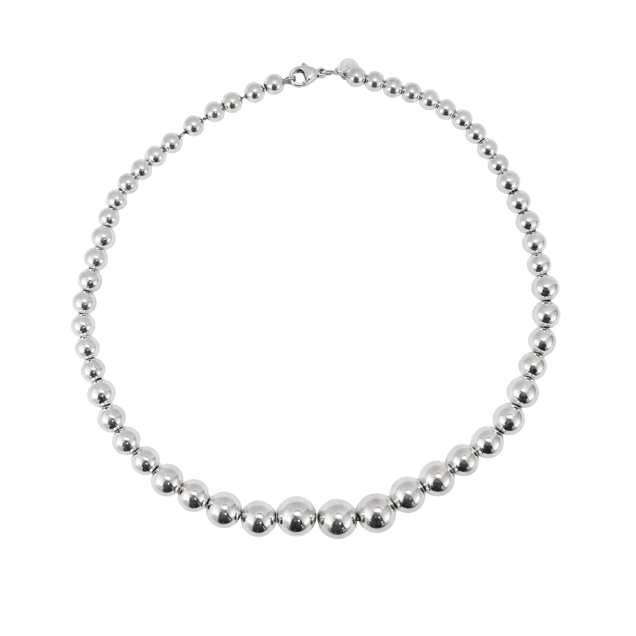 Tiffany & Co. Hardwear 925 Sterling Silver Graduated Ball Beads Chain Necklace