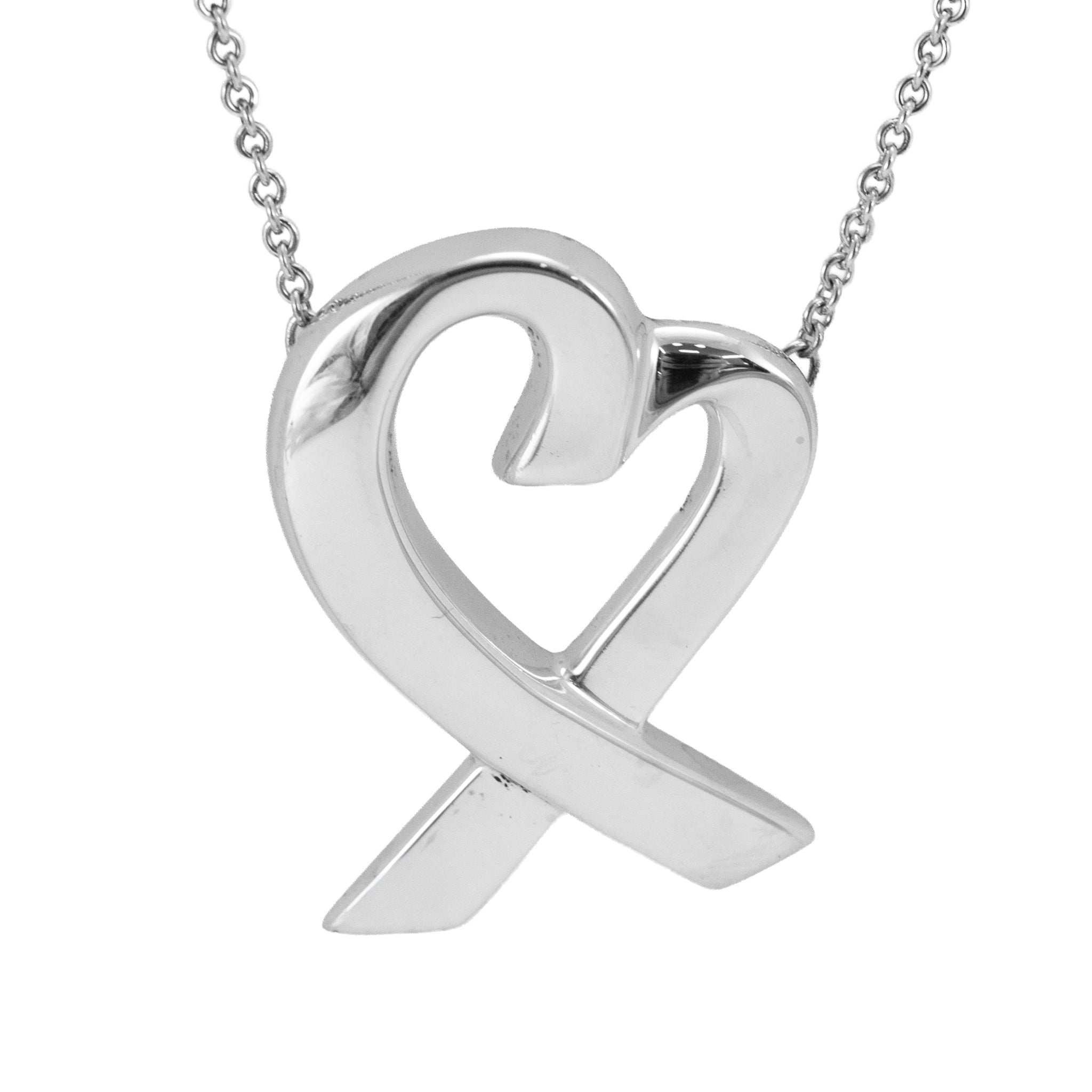Tiffany & Co. Paloma Picasso Loving Heart Sterling Silver Pendent Necklace