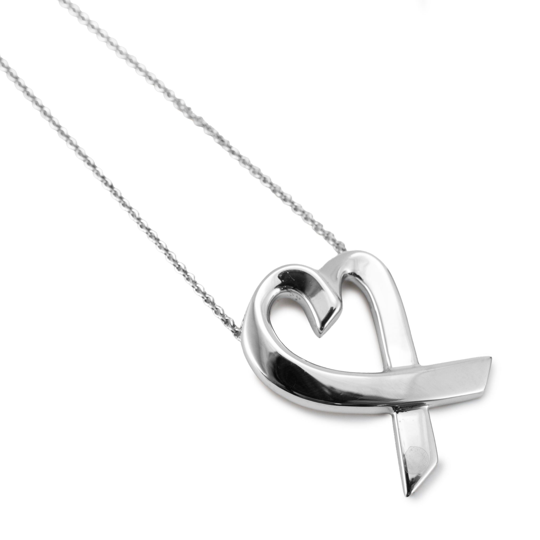 Tiffany & Co. Paloma Picasso Loving Heart Sterling Silver Pendent Necklace