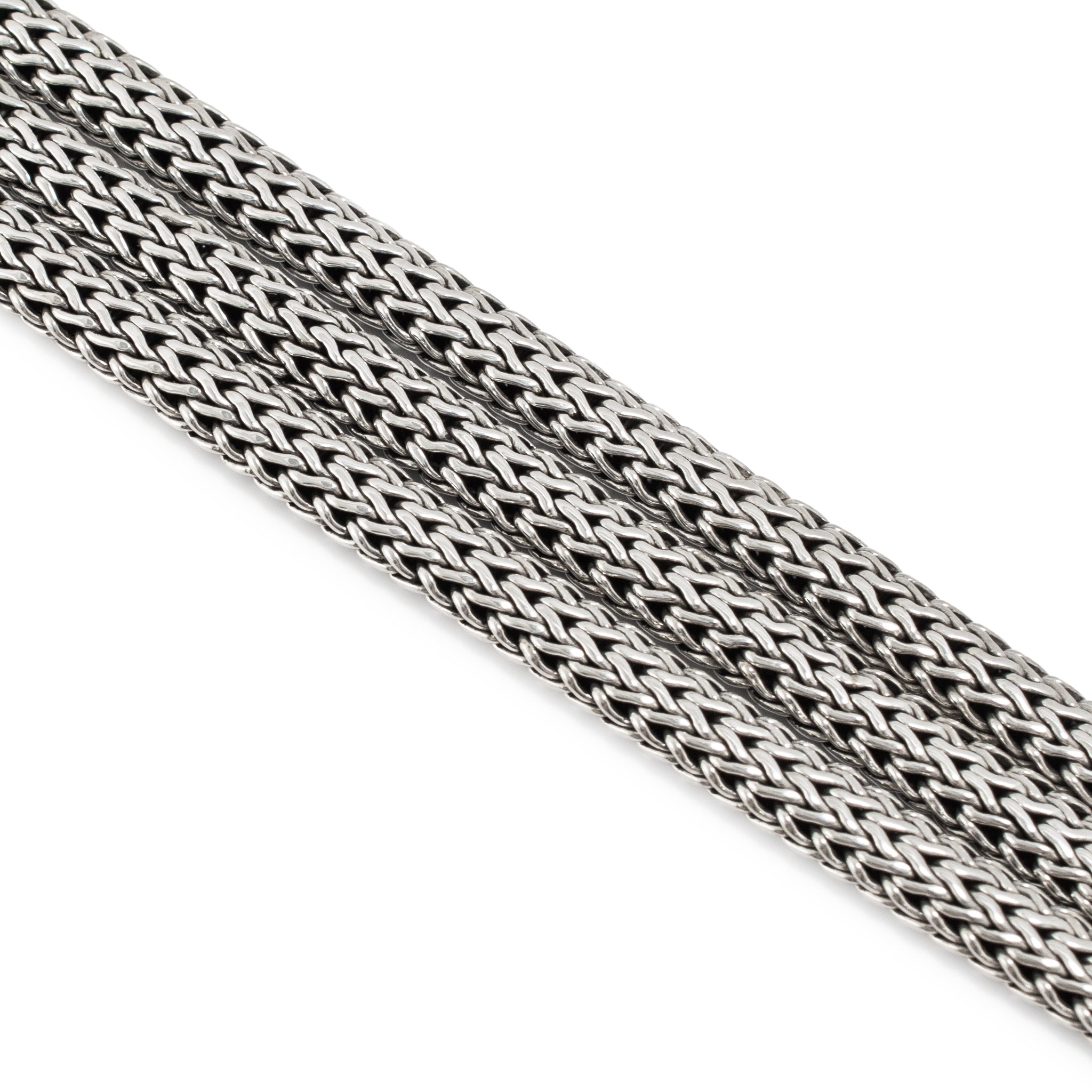 Unisex Retired John Hardy Sterling Silver Woven Chain Pusher Clasp Link Bracelet