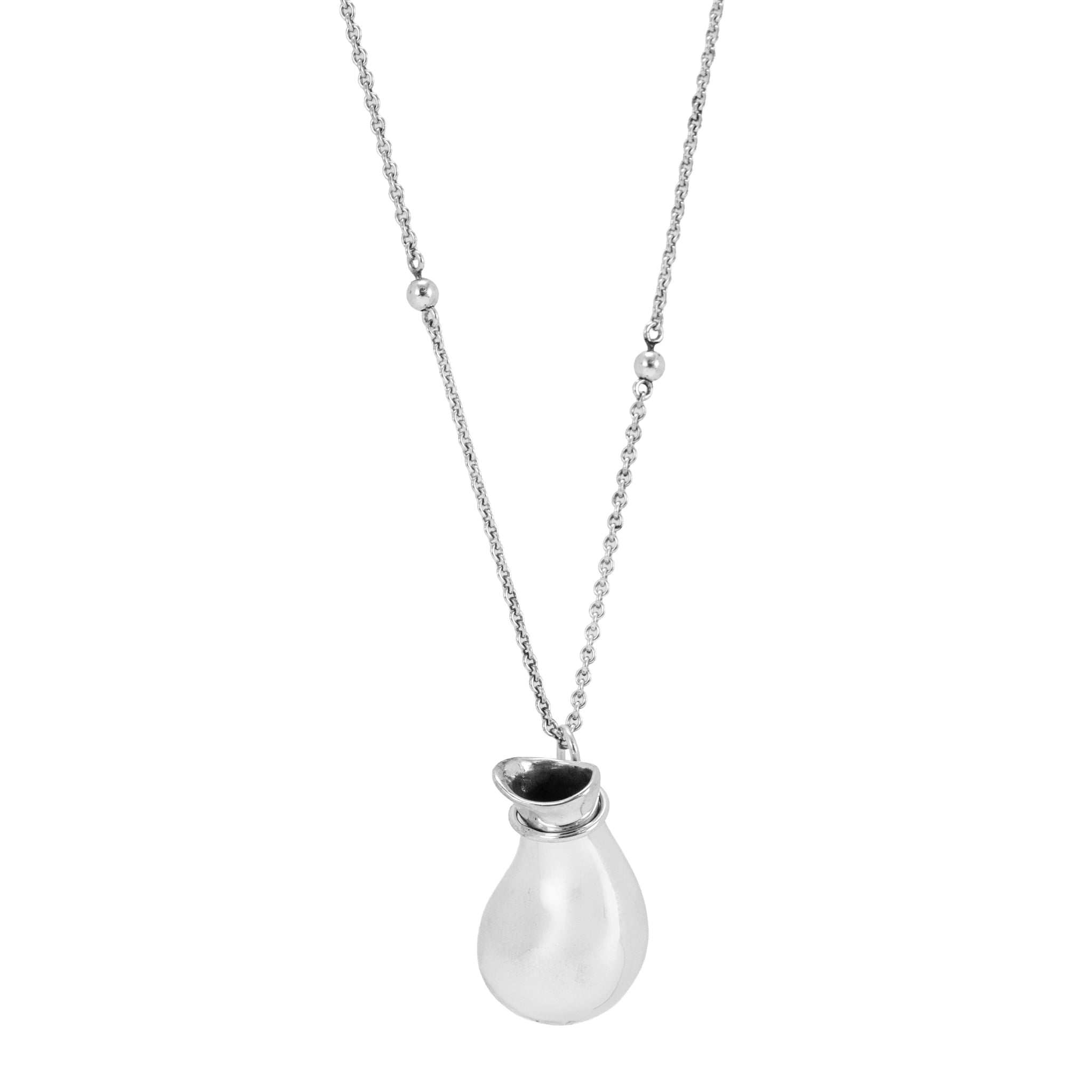 Vintage Tiffany & Co. Elsa Peretti Sterling Silver Buttle Jug Pendant Necklace