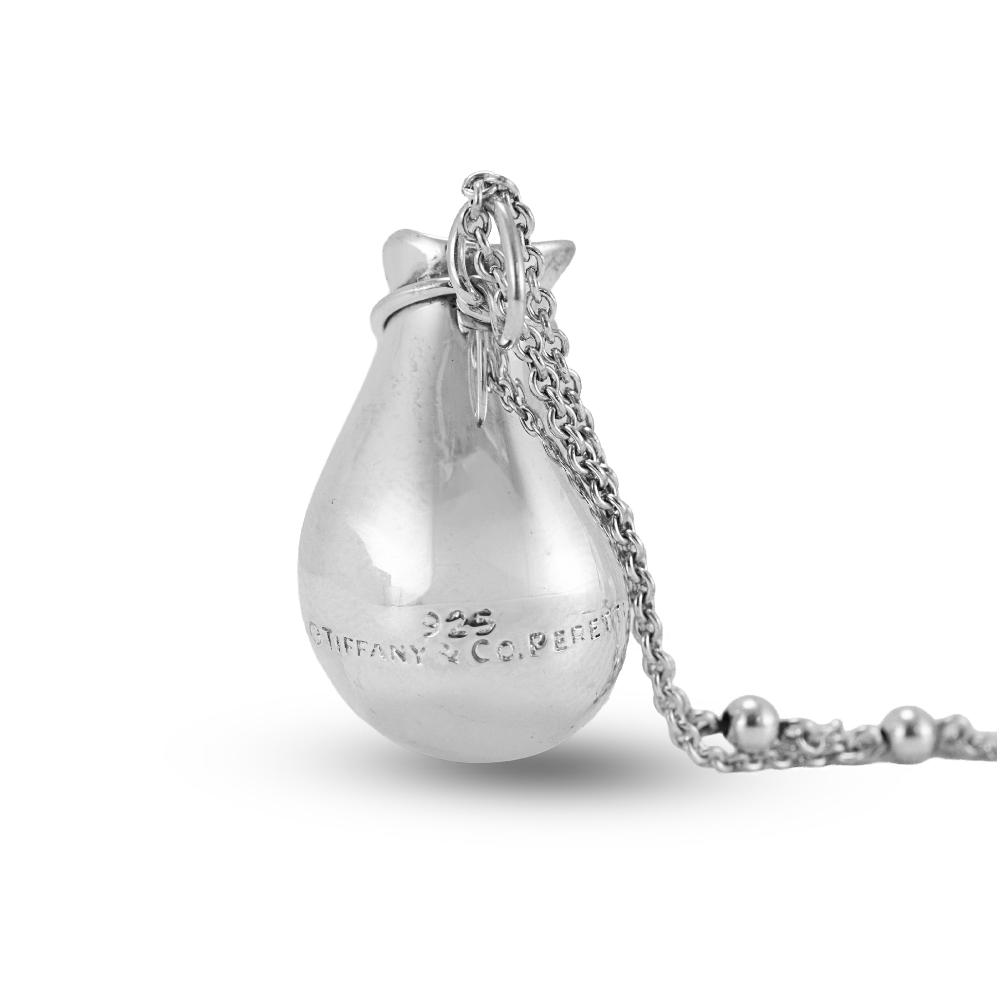Vintage Tiffany & Co. Elsa Peretti Sterling Silver Buttle Jug Pendant Necklace