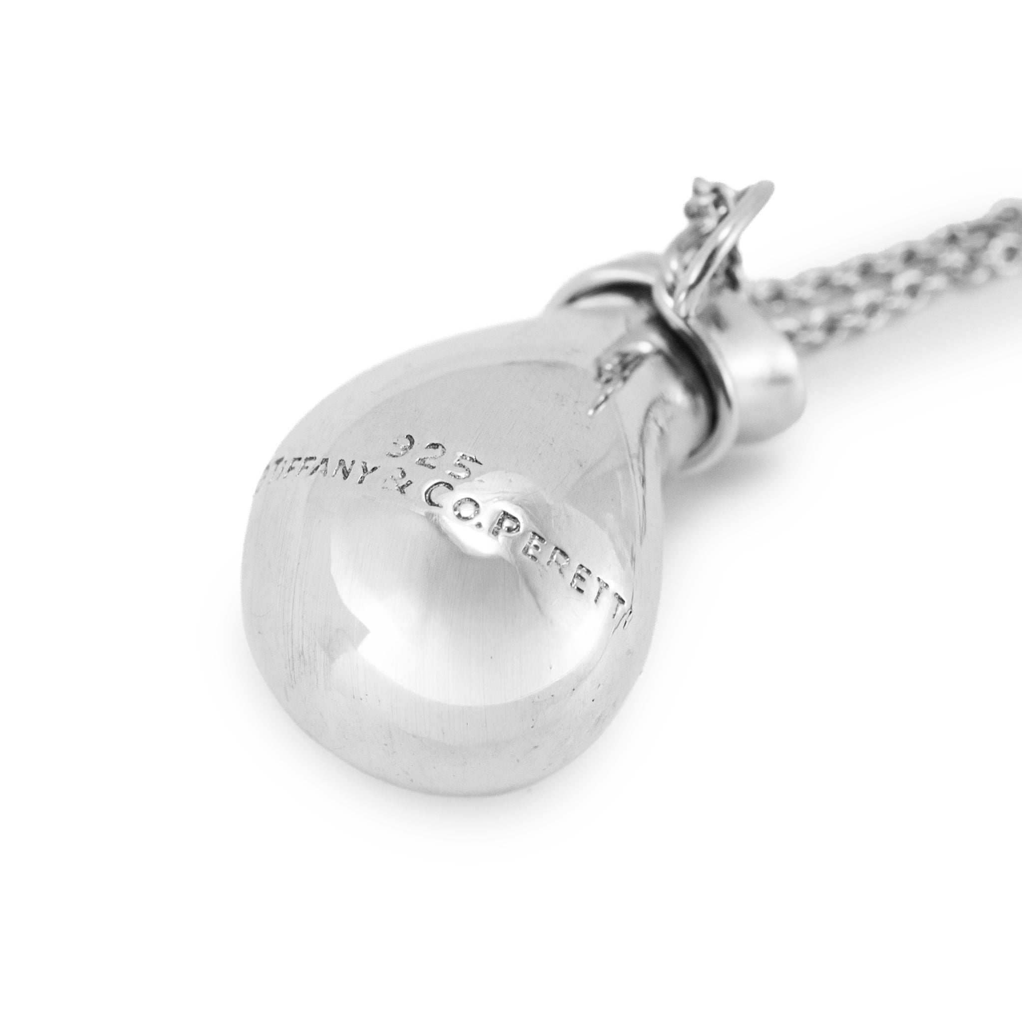 Vintage Tiffany & Co. Elsa Peretti Sterling Silver Buttle Jug Pendant Necklace