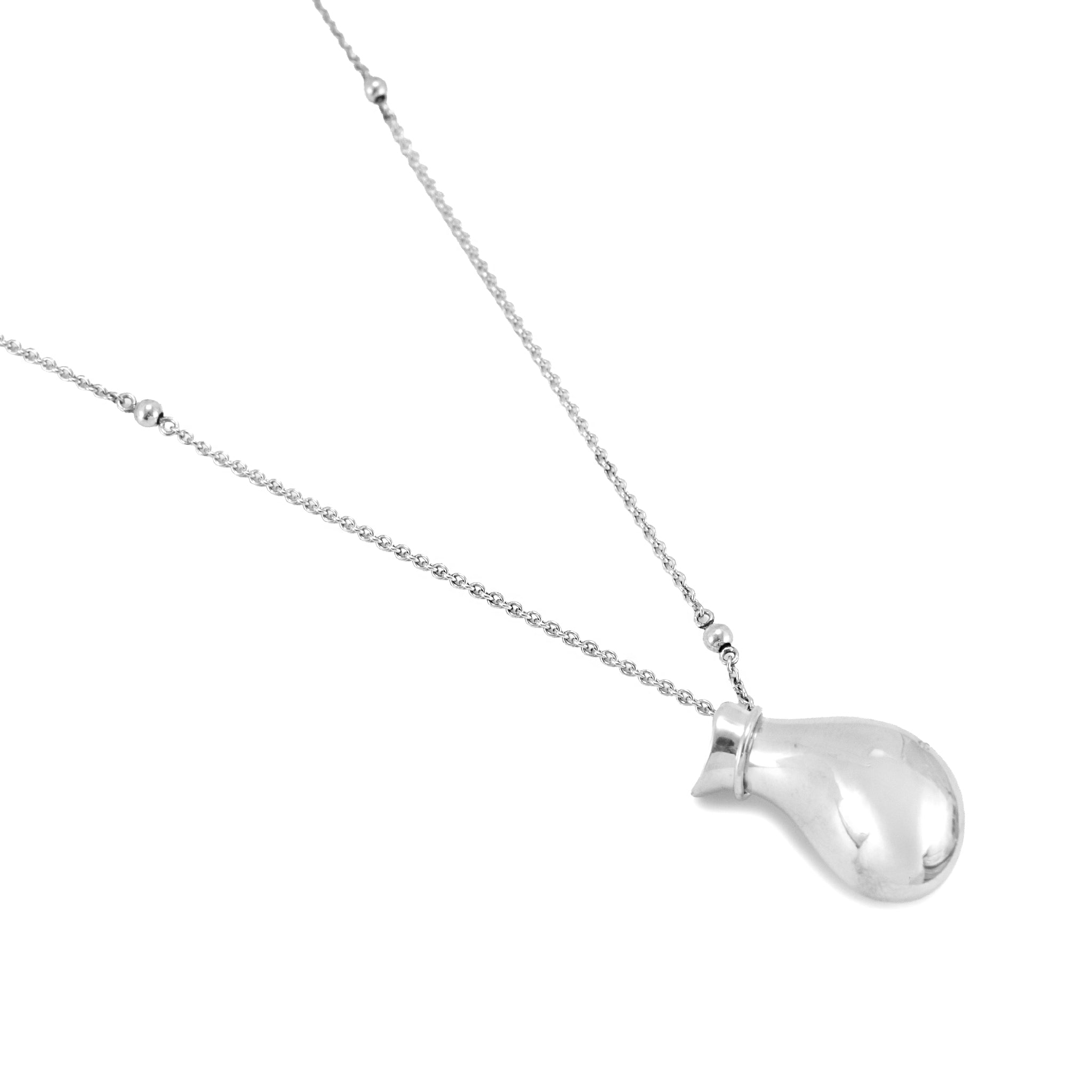 Vintage Tiffany & Co. Elsa Peretti Sterling Silver Buttle Jug Pendant Necklace