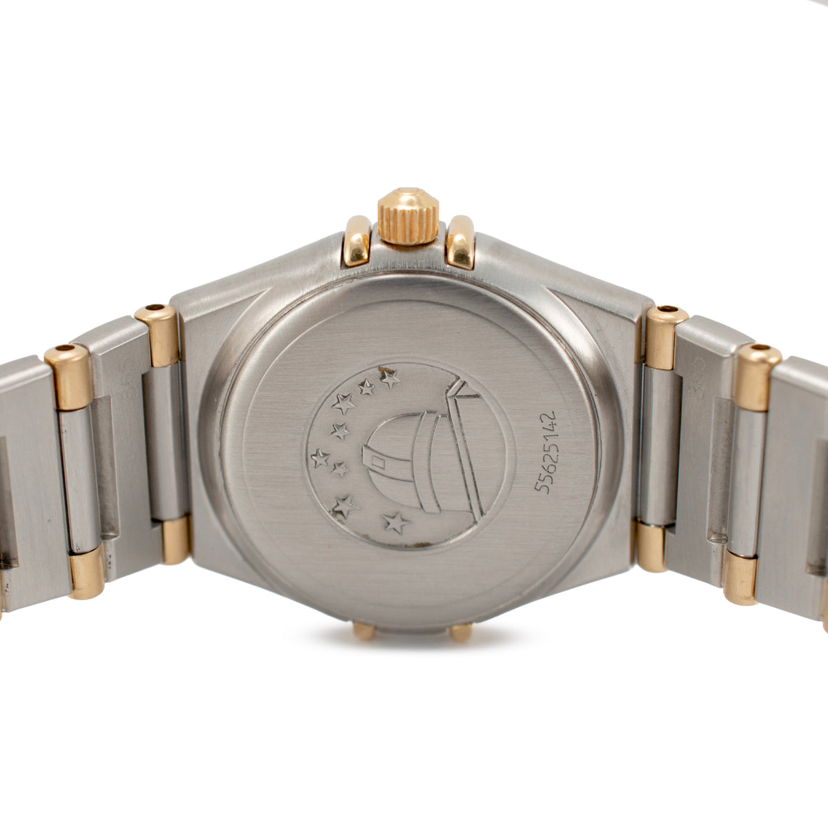 Ladies Omega Constellation Mini 22.5mm 18K Yellow Gold Steel Quartz Watch