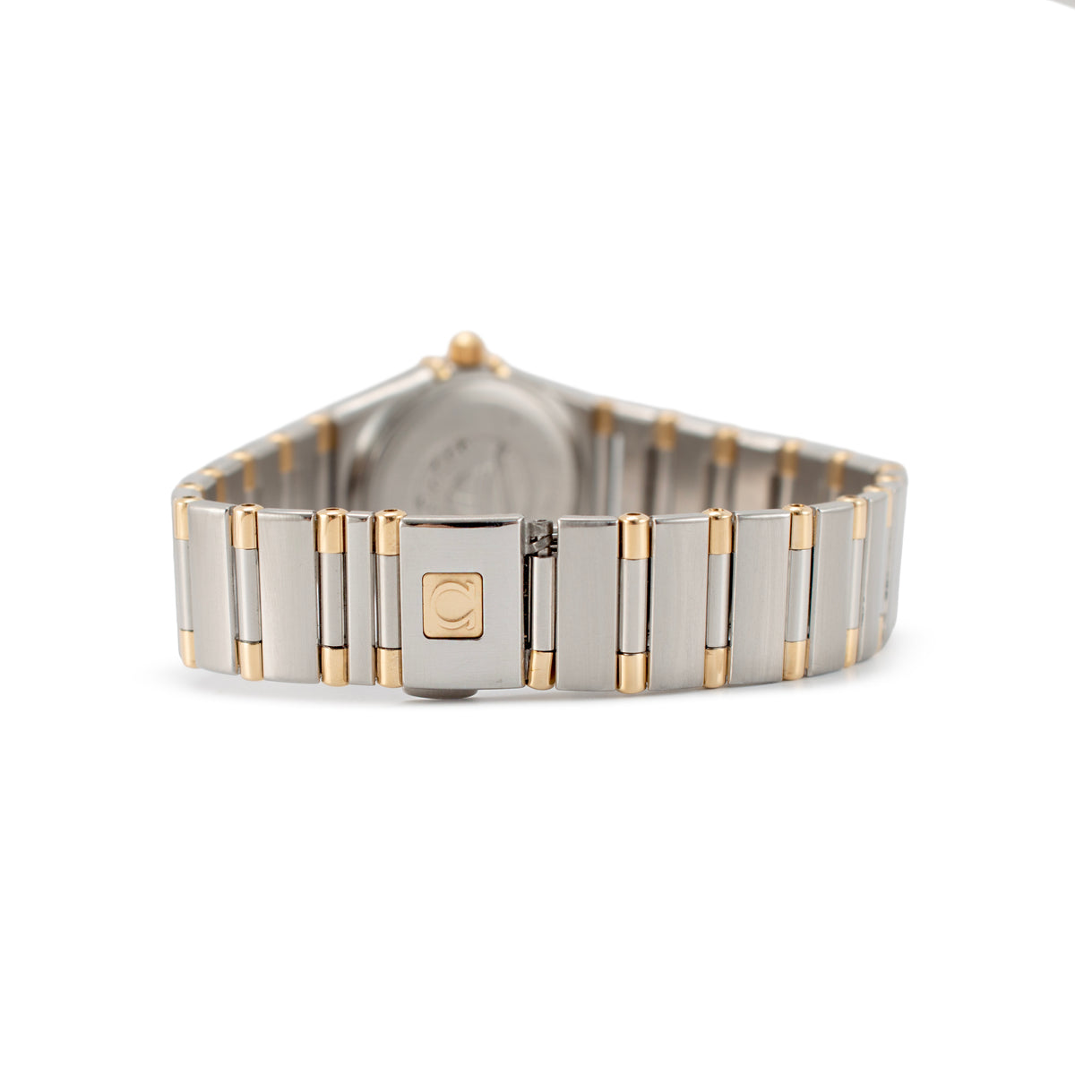 Ladies Omega Constellation Mini 22.5mm 18K Yellow Gold Steel Quartz Watch