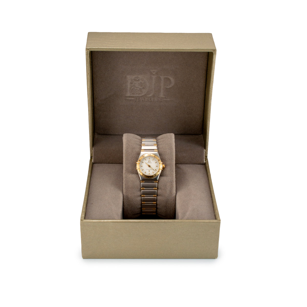 Ladies Omega Constellation Mini 22.5mm 18K Yellow Gold Steel Quartz Watch