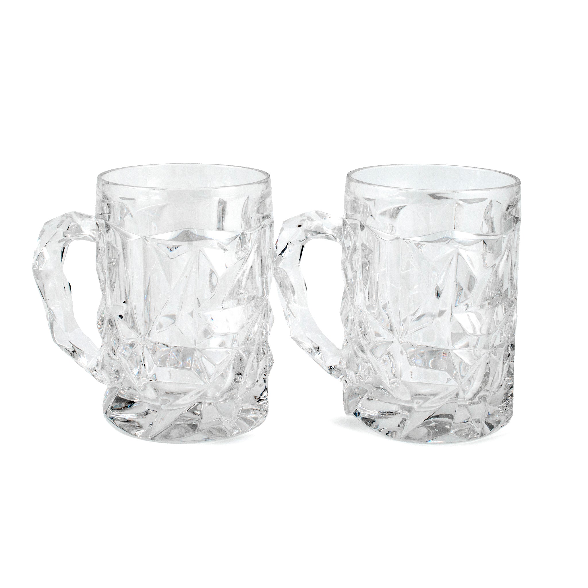 Tiffany & Co. 16OZ Pair of Rock Cut Crystal Beer Mug