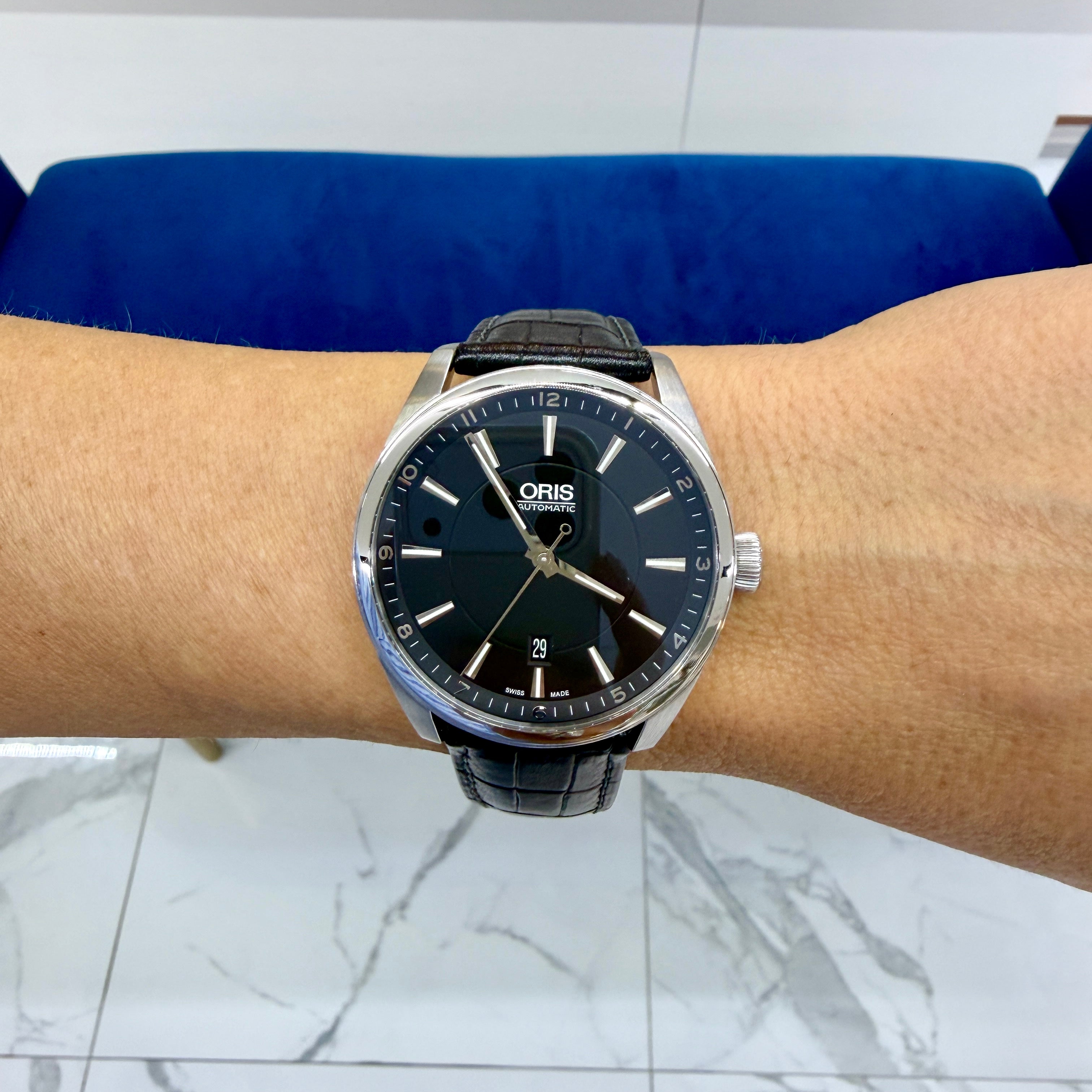 Oris Artix Date 42MM 0173376424034-0752181FC Black Dial Steel Automatic Watch
