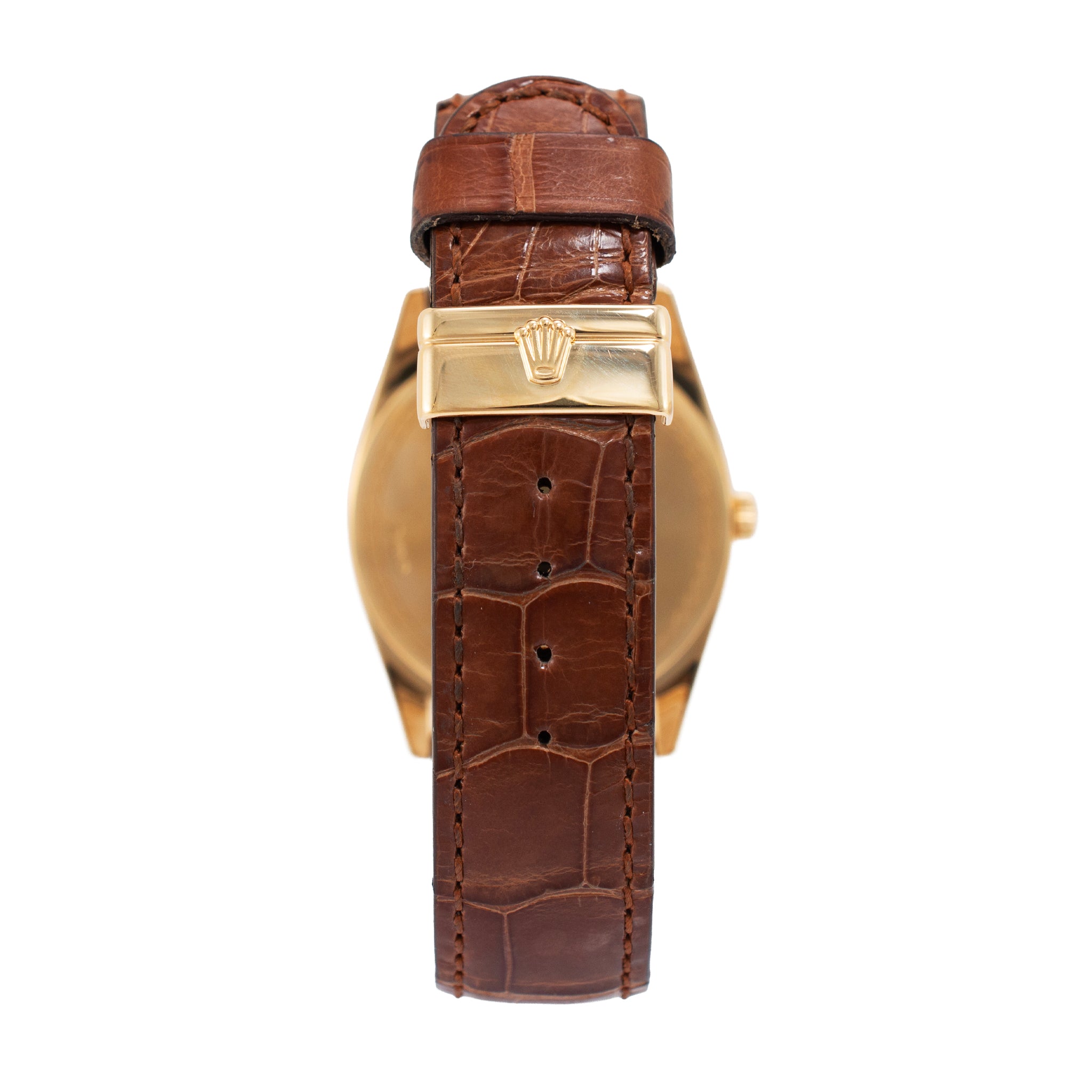 Rolex Cellini Danaos 38MM X 46MM 4243 Brown 18K Yellow Gold Manual Wind Watch