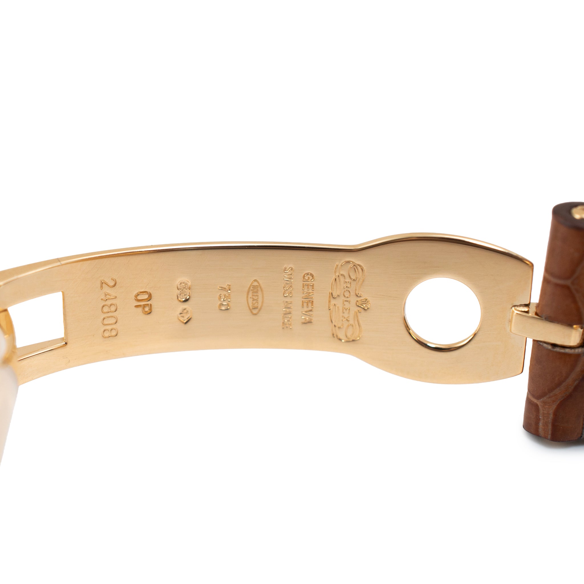 Rolex Cellini Danaos 38MM X 46MM 4243 Brown 18K Yellow Gold Manual Wind Watch