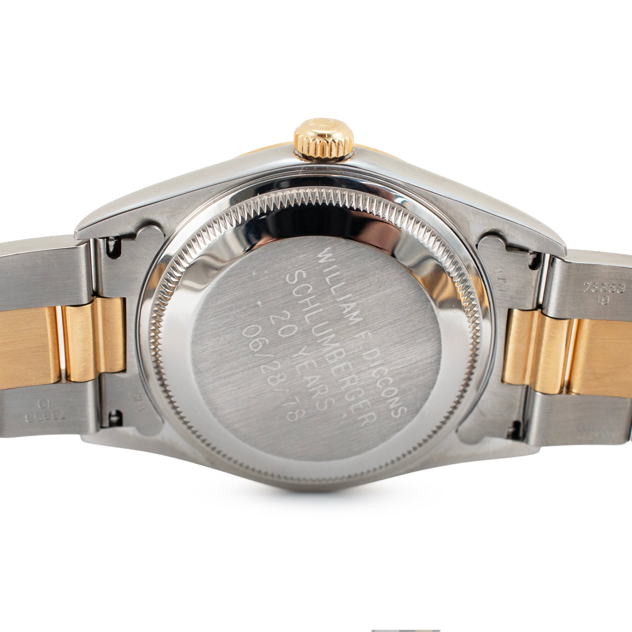 Rolex Oyster Perpetual Date 34MM 115233 Champagne Dial Gold Steel Watch