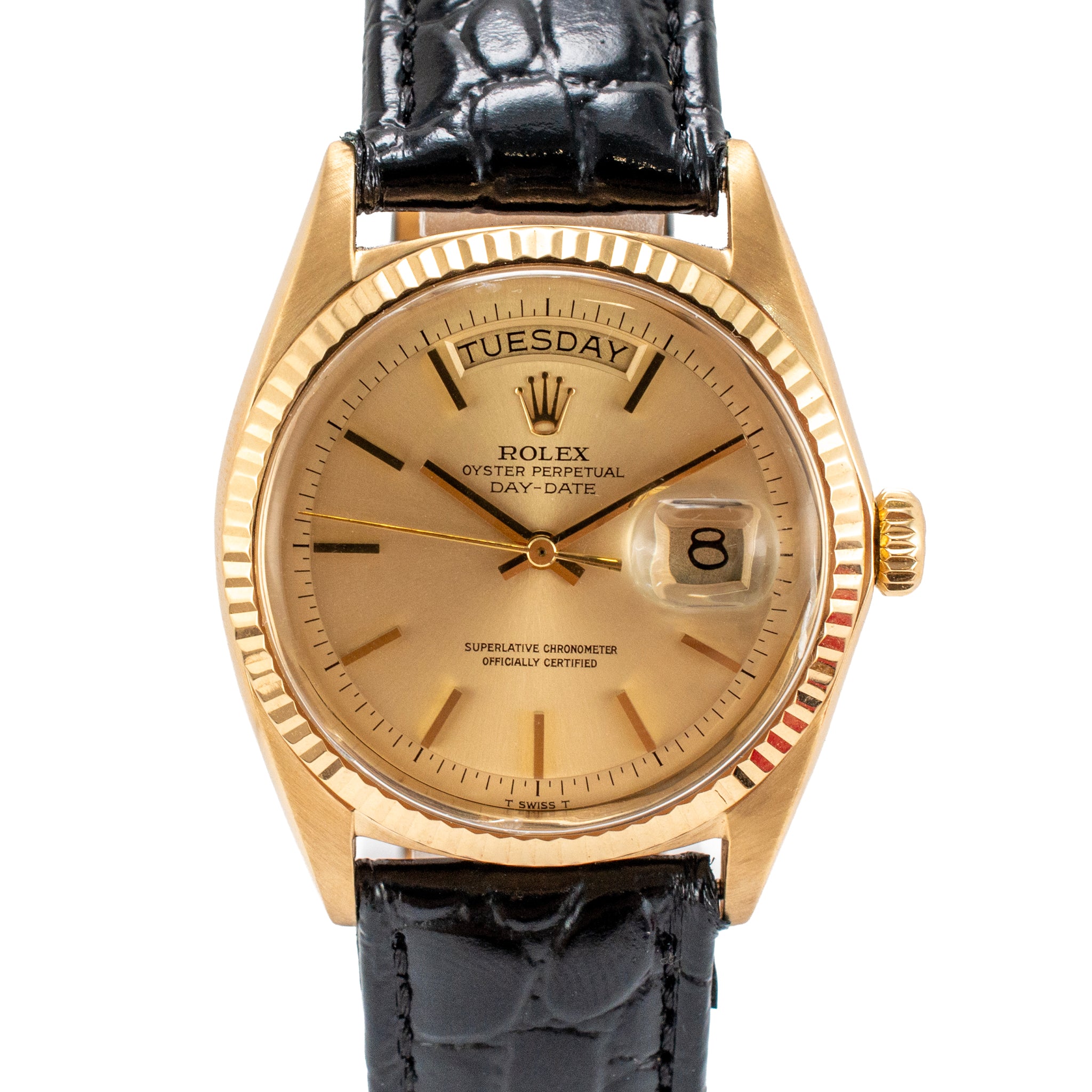 Vintage Rolex Day Date 36MM 1803 President Champaign Strap 18K Yellow Gold Watch