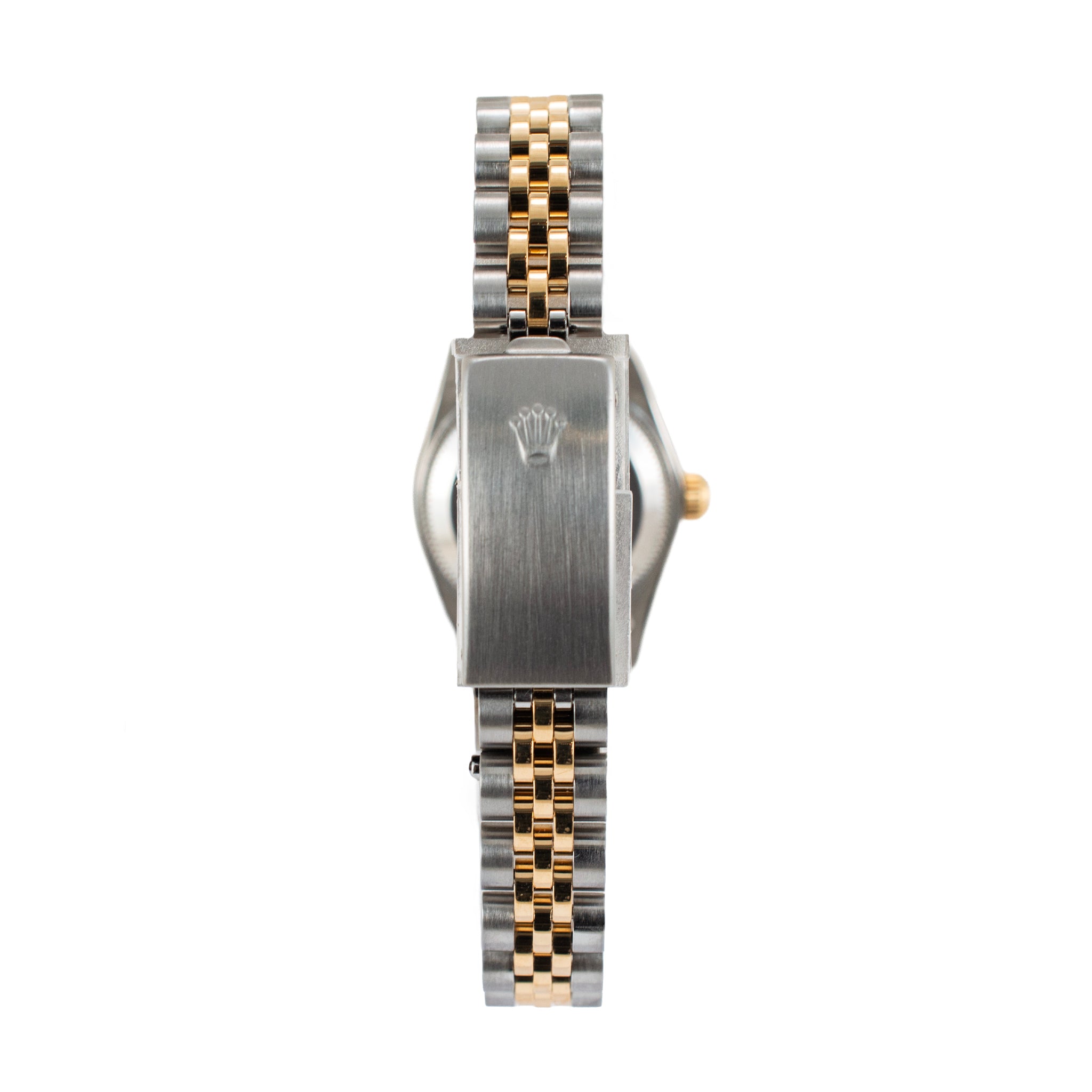 Ladies Rolex Oyster Perpetual 26MM 76193 Silver Arabic Two Tone Gold Steel Watch