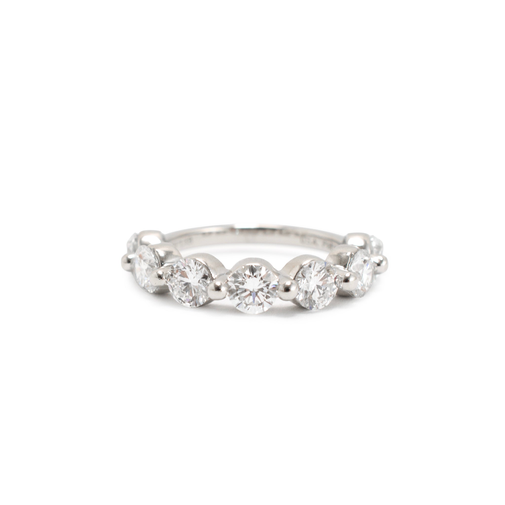 Platinum 2.63ctw Round Lab Grown Diamond Shared Prong Half Eternity Band Ring