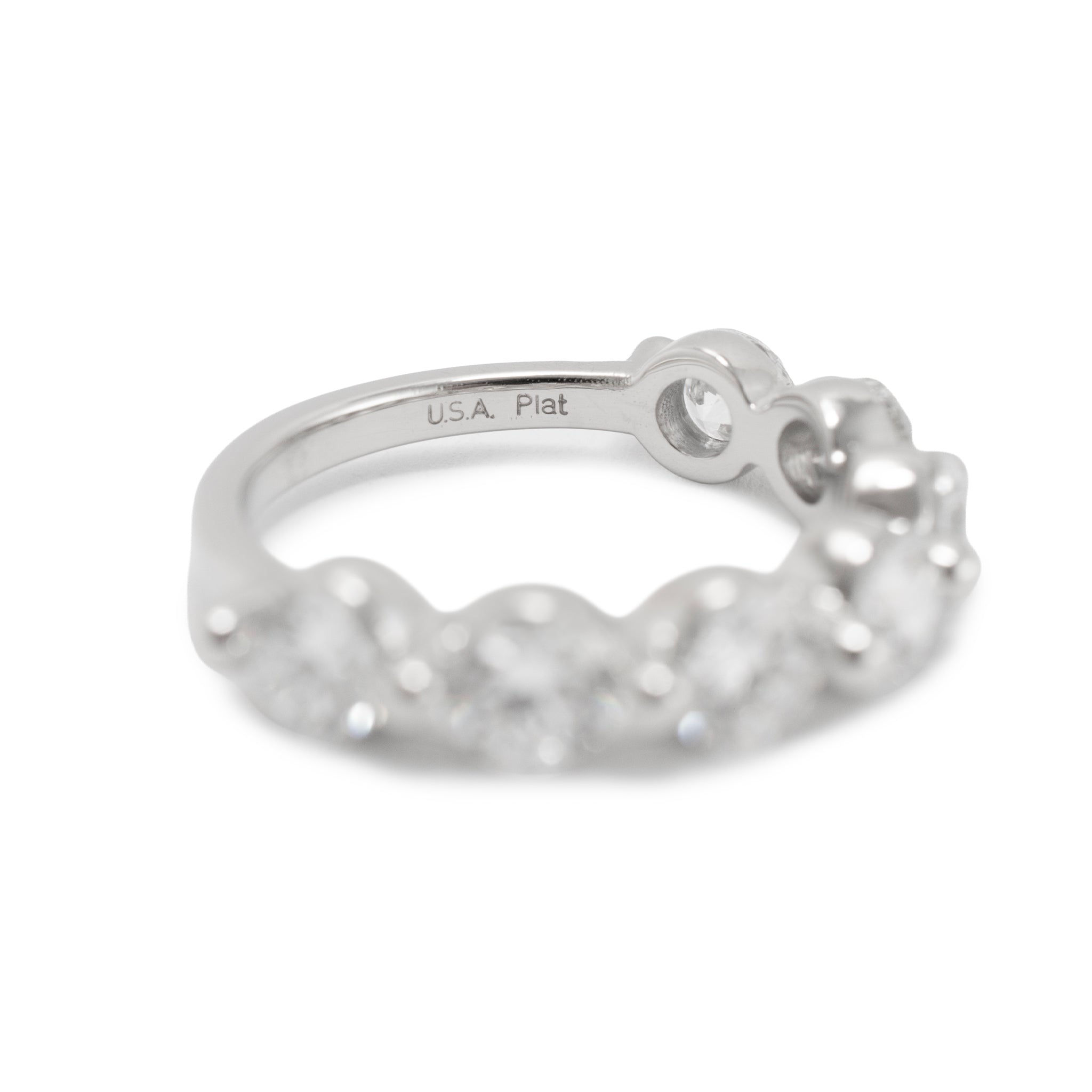 Platinum 2.63ctw Round Lab Grown Diamond Shared Prong Half Eternity Band Ring