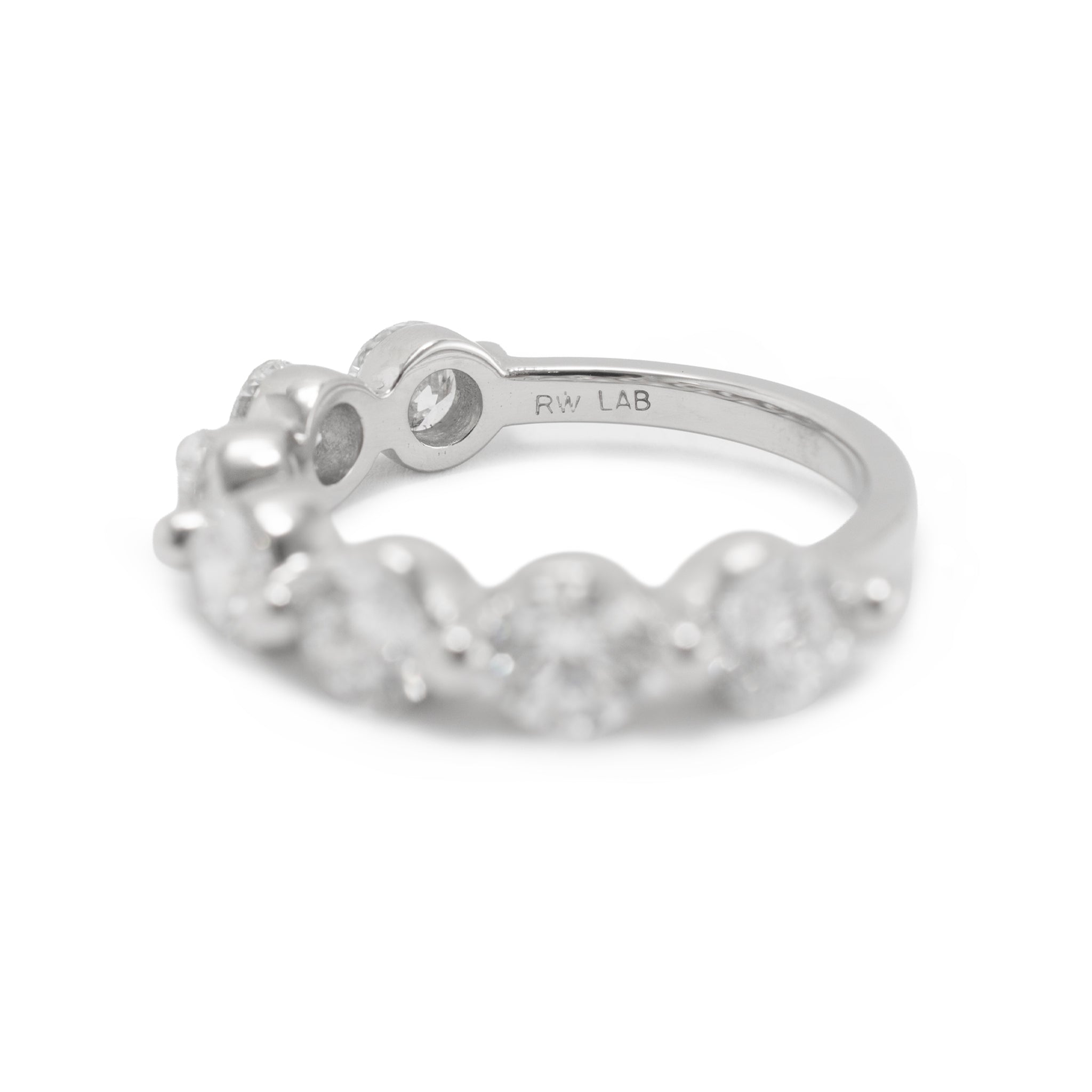 Platinum 2.63ctw Round Lab Grown Diamond Shared Prong Half Eternity Band Ring