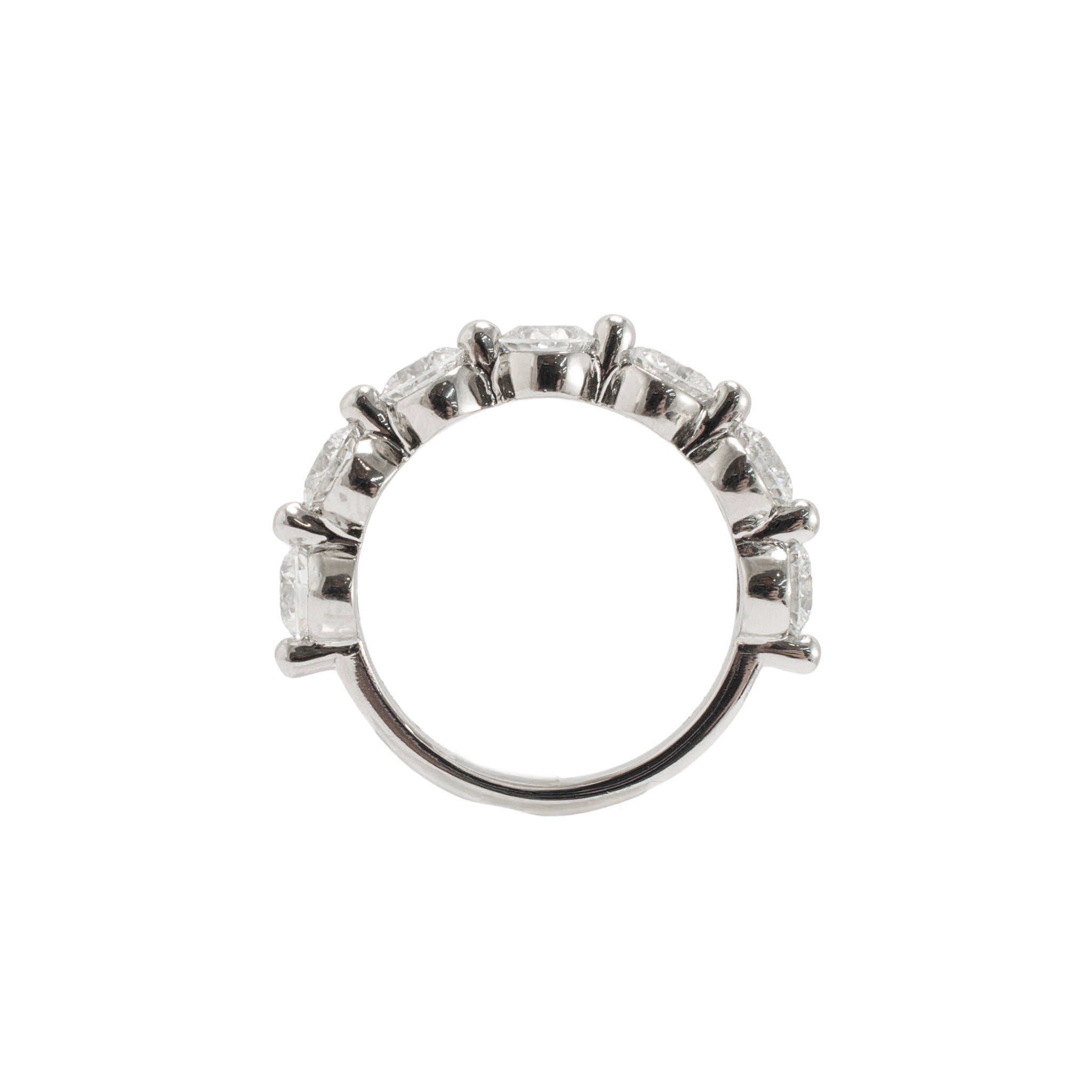 Platinum 2.63ctw Round Lab Grown Diamond Shared Prong Half Eternity Band Ring