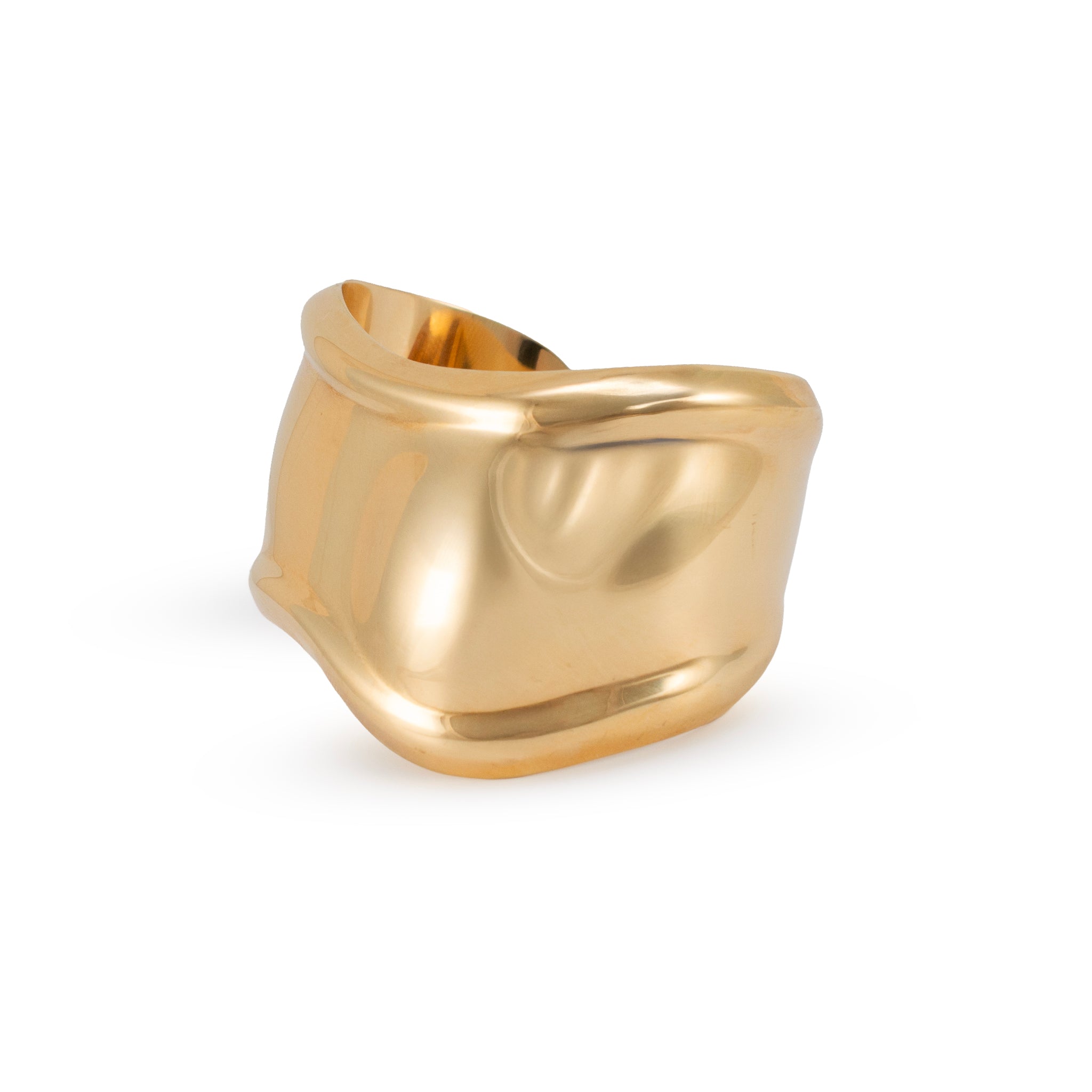 Tiffany & Co. Elsa Peretti 18K Yellow Gold 43MM Small Bone Cuff Bangle Bracelet