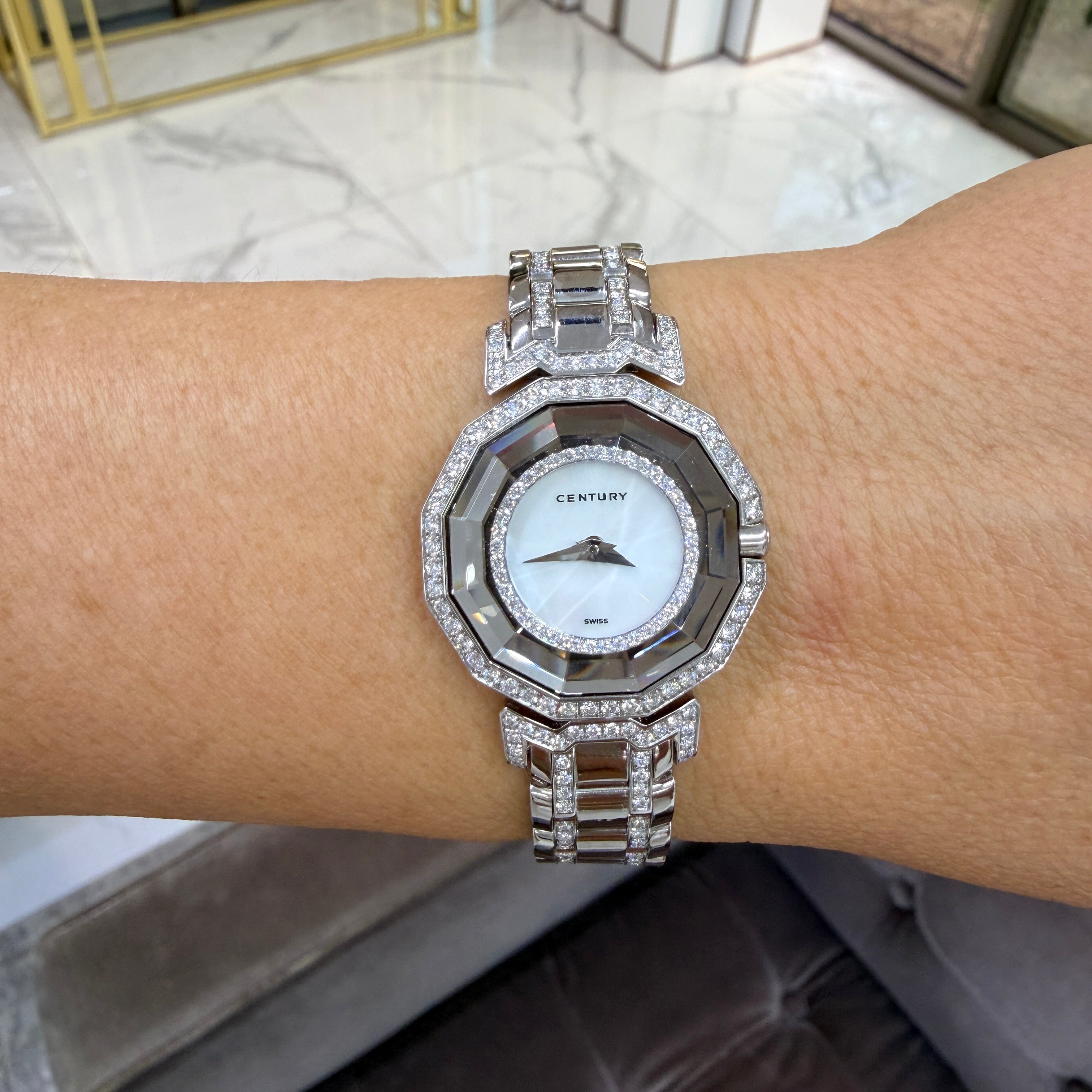 Century Dragon Stone 18K white gold Diamond Watch | DJP Jewelers