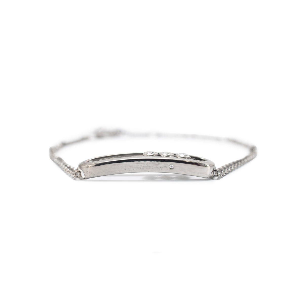 Messika Paris Move Classique Large Model 18K White Gold 0.25ctw Bar Bracelet