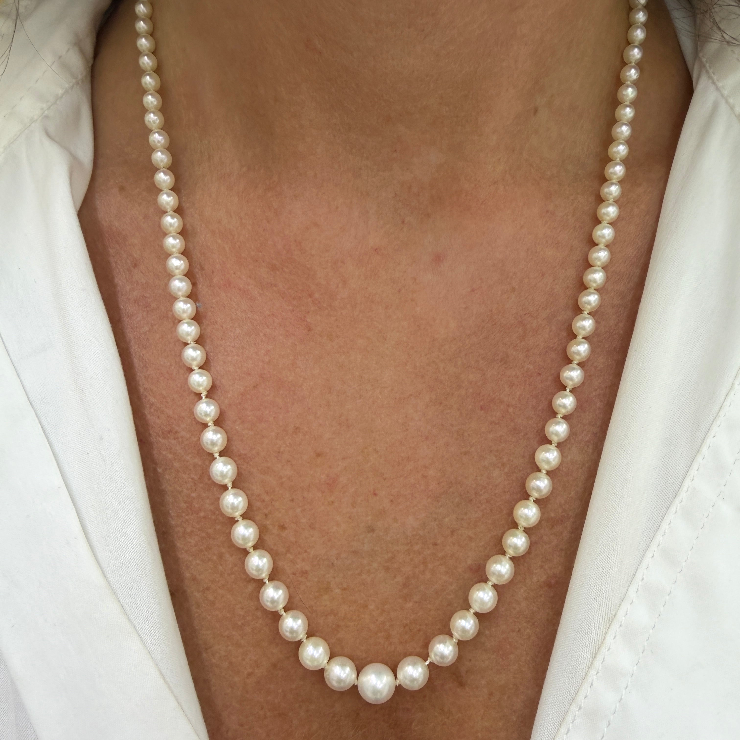Mikimoto sterling silver Pearl Chain Necklace | DJP Jewelers