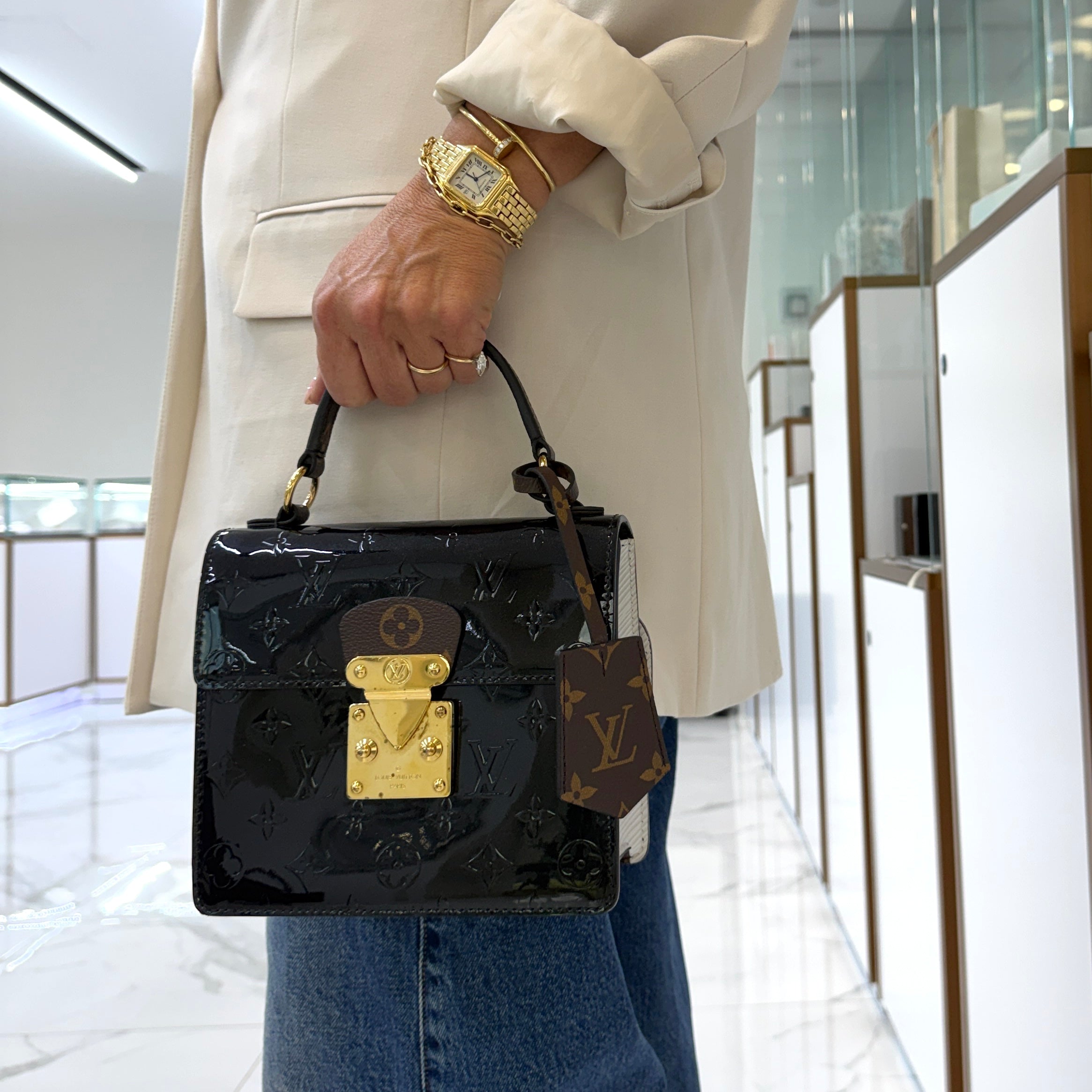 Louis Vuitton Black Monogram Vernis Epi Leather Spring Street PM Handbag