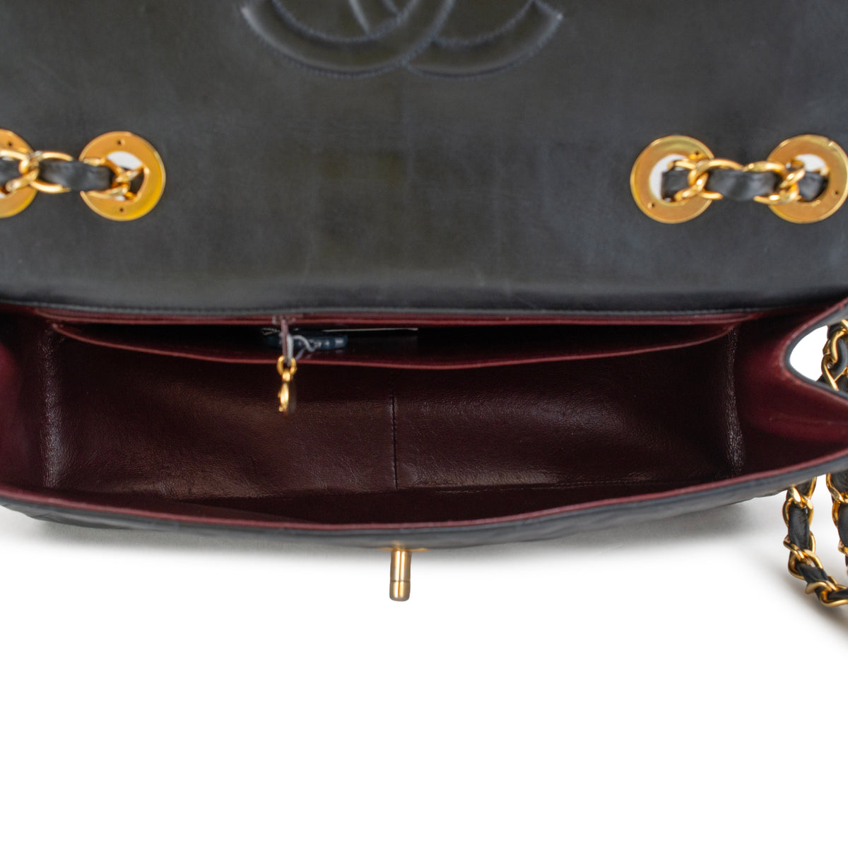 Vintage Chanel XL Jumbo Black Quilted Lambskin Gold-Tone Flap Shoulder Bag