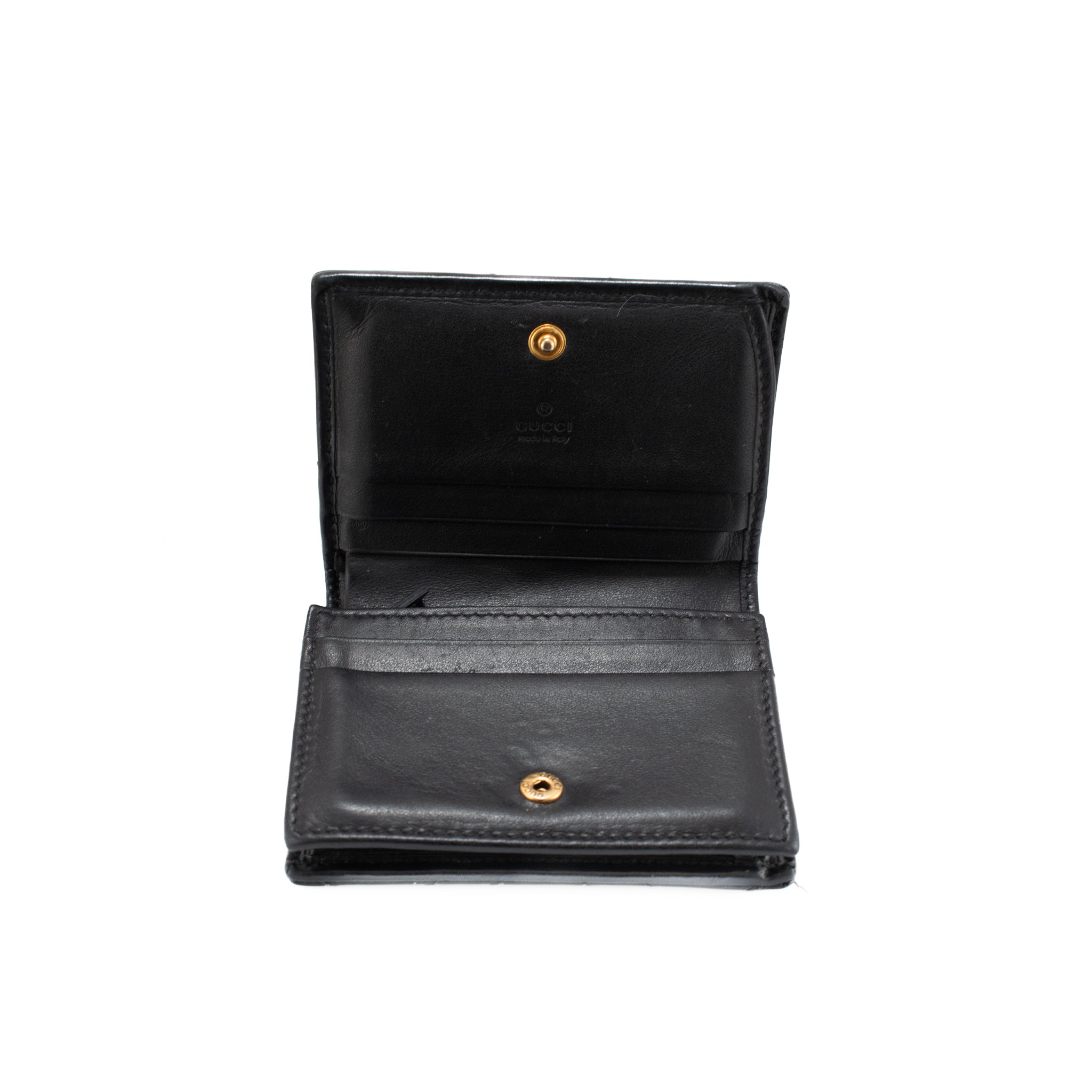 Gucci Gg Marmont Chevron Black Matelasse Leather Card Case Wallet