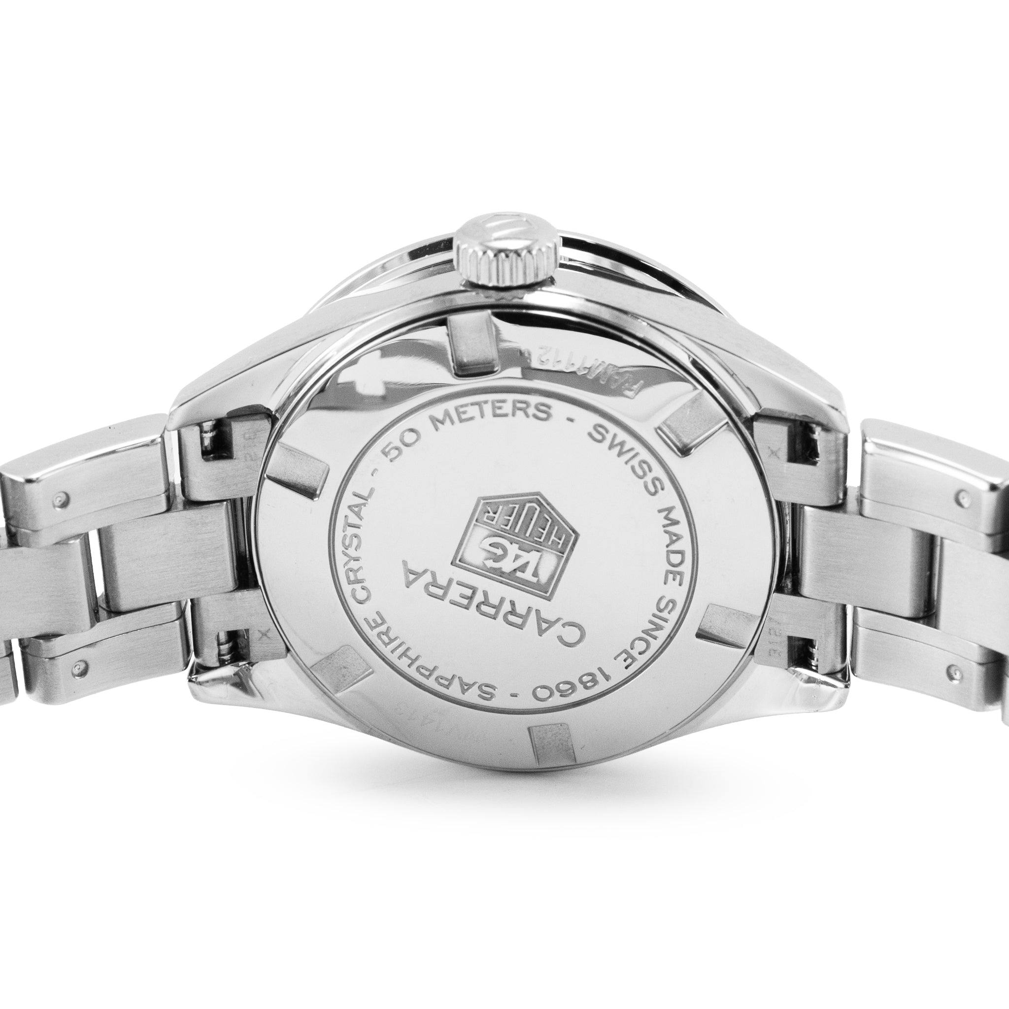 Ladies Tag Heuer Carrera 27MM wv1413.ba0793 Mop Diamond Dial Steel Quartz Watch
