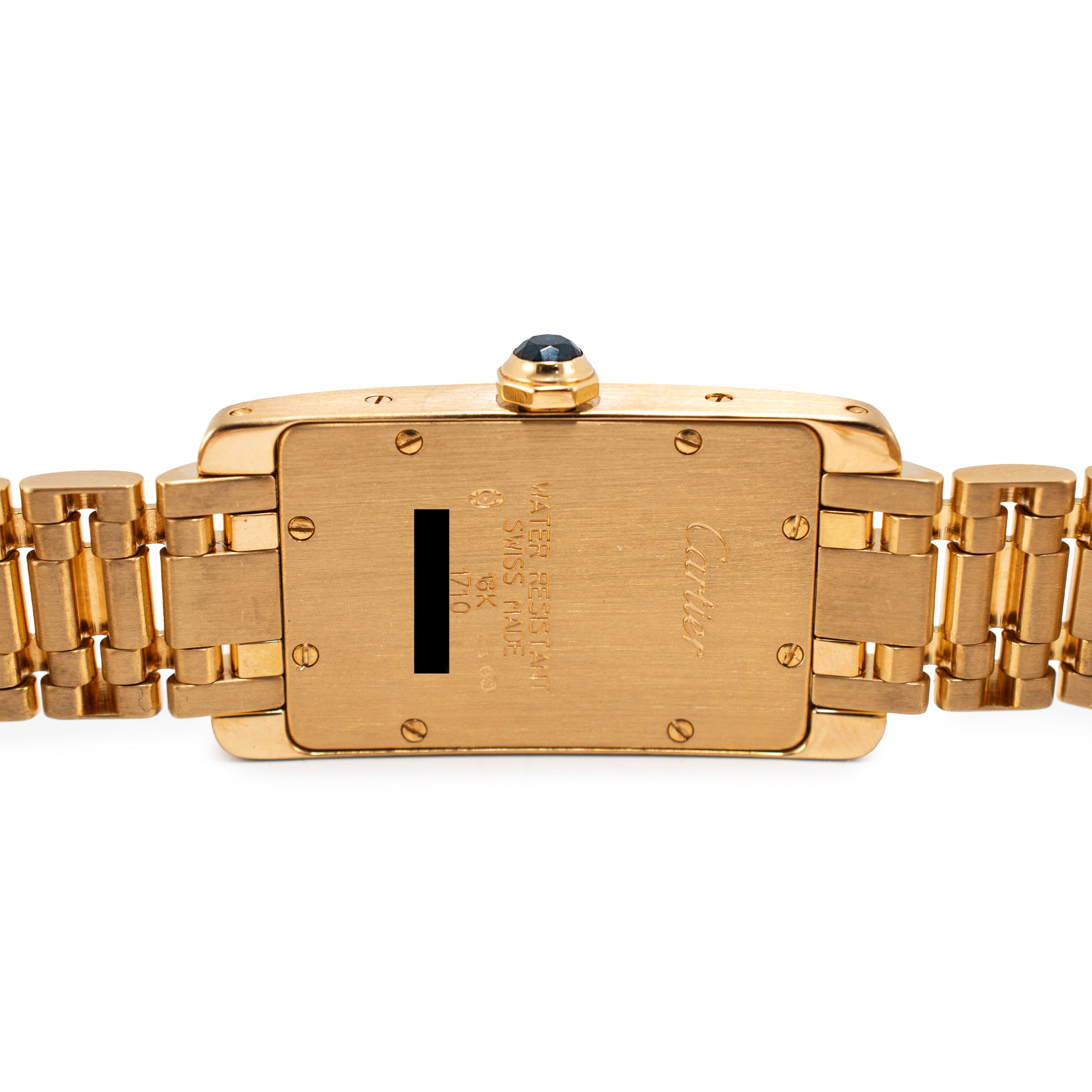 Ladies Cartier Tank Americaine 19MM 1710 W26015K2 18K Yellow Gold Quartz Watch