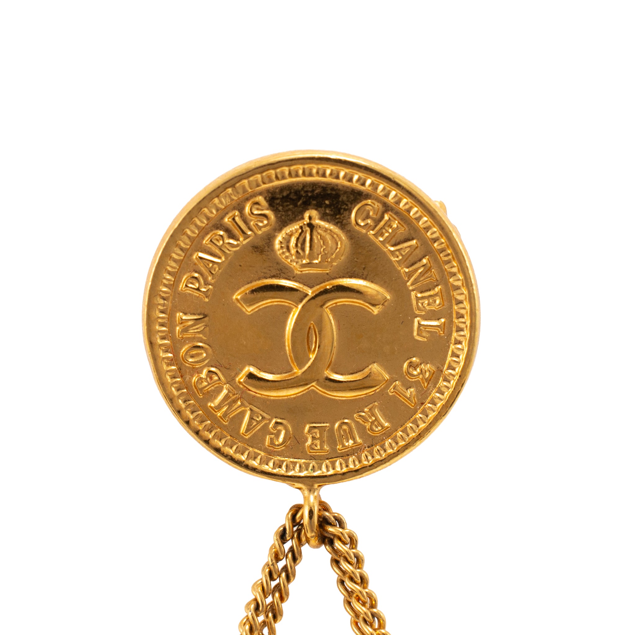 Vintage Chanel Gold Plated Hanging Flap Bag Motif PIN Brooch