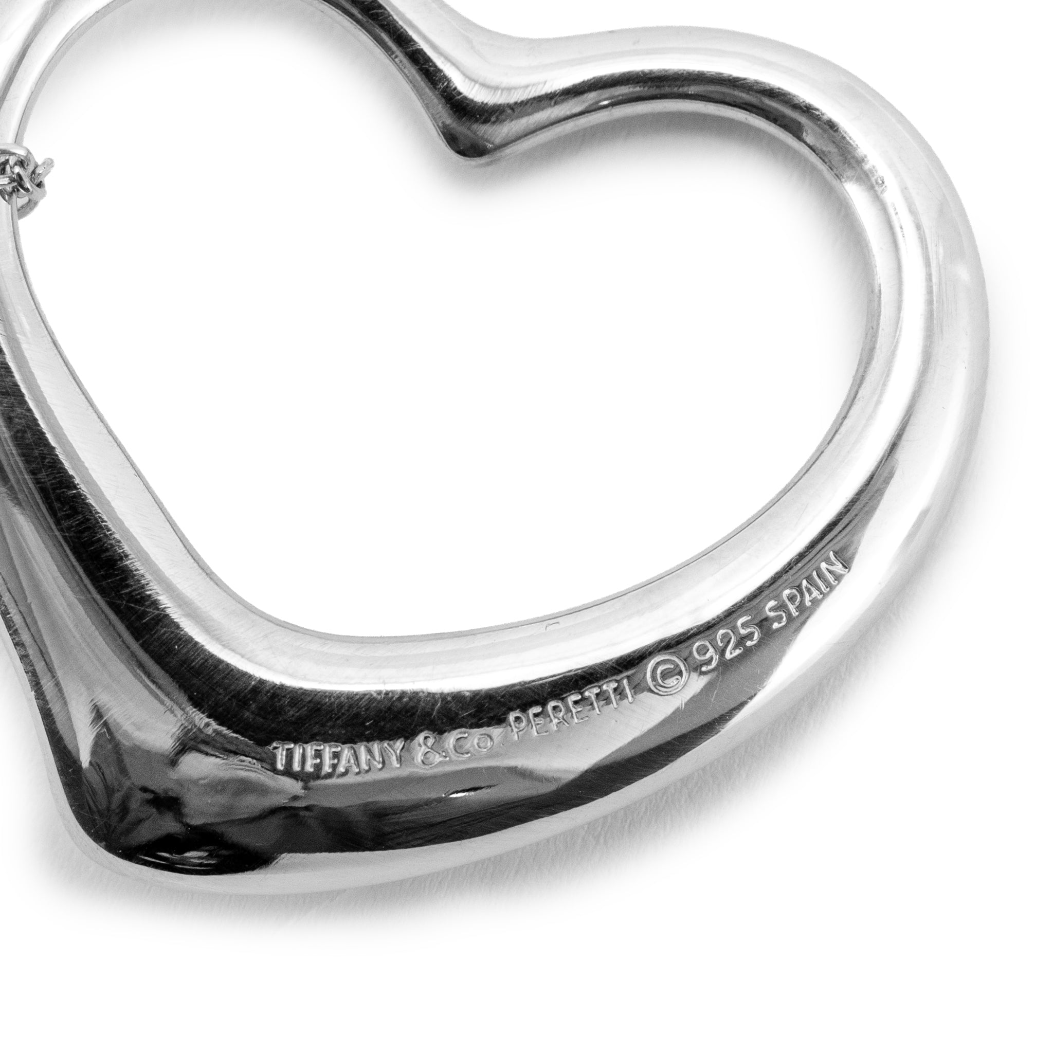Tiffany & Co. Elsa Peretti 925 Sterling Silver Open Heart Pendant Necklace