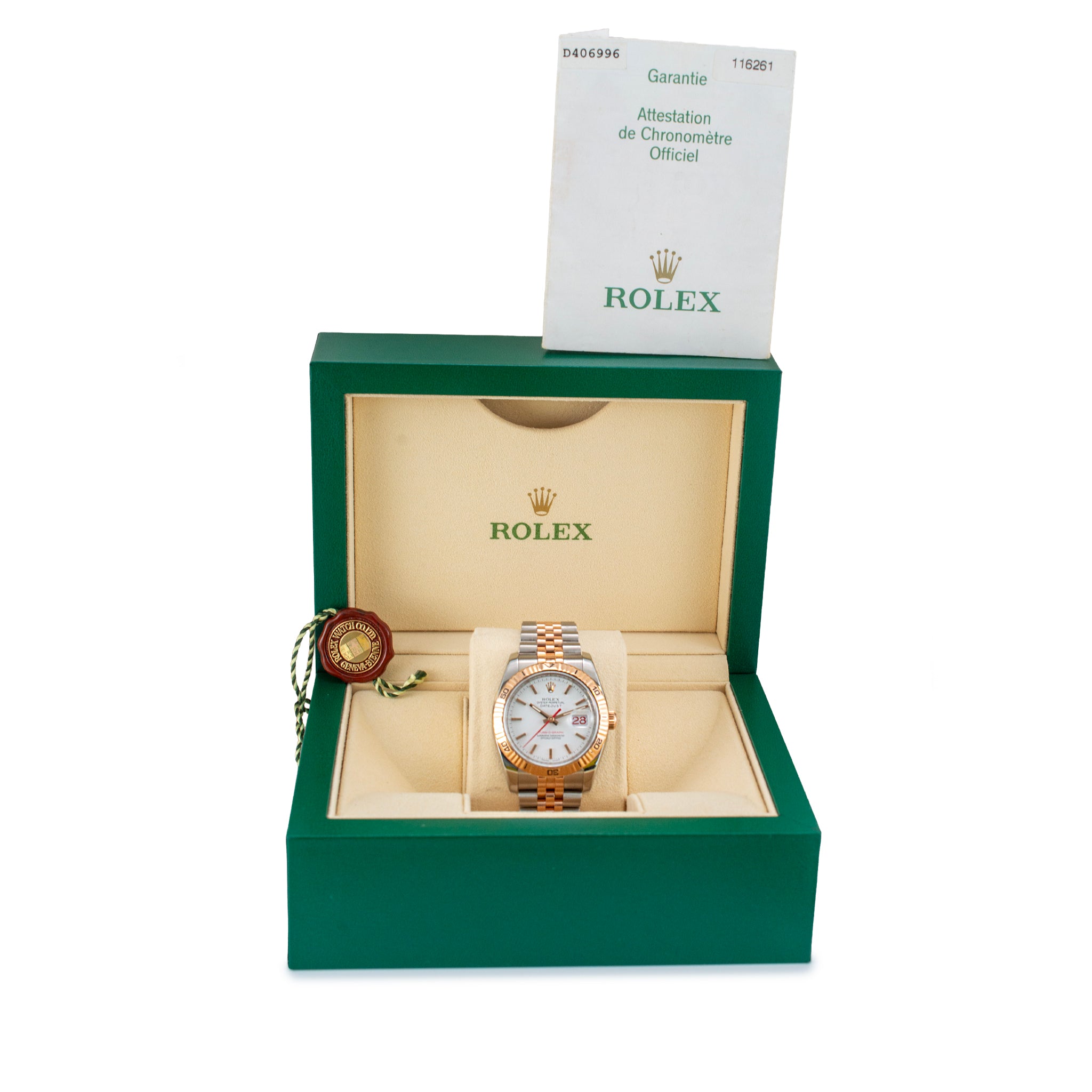 Rolex Datejust Turn-O-Graph 36MM 116261 Jubilee Fluted Rose Gold Steel Watch