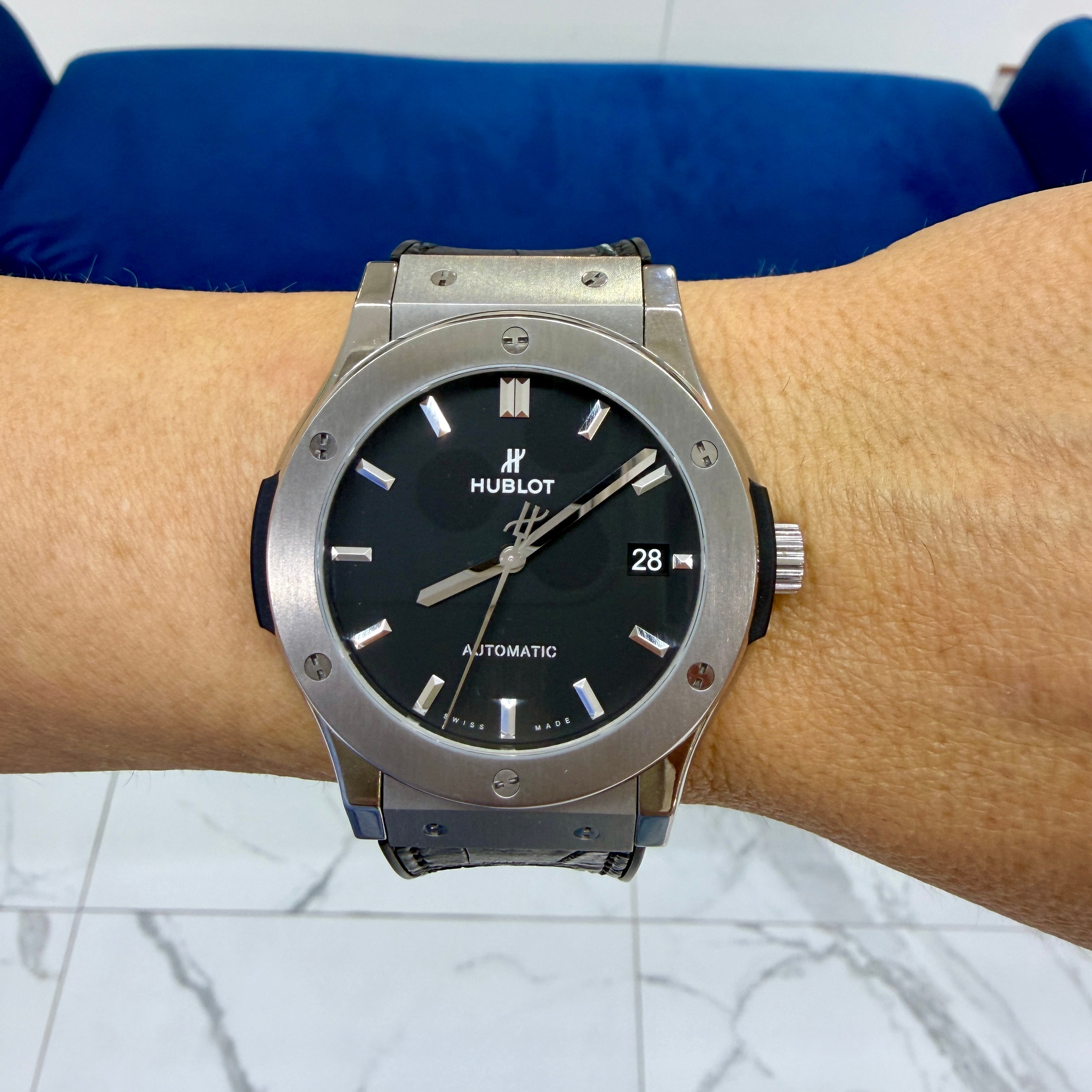 Hublot Classic Fusion 45MM 511.nx.1171.rx Black Dial Titanium Automatic Watch