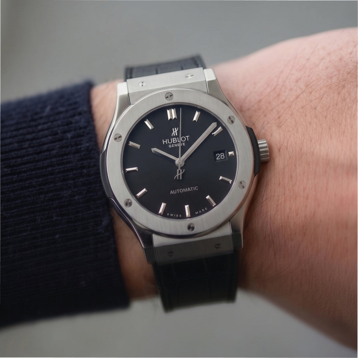 Hublot Classic Fusion 45MM 511.nx.1171.rx Black Dial Titanium Automatic Watch