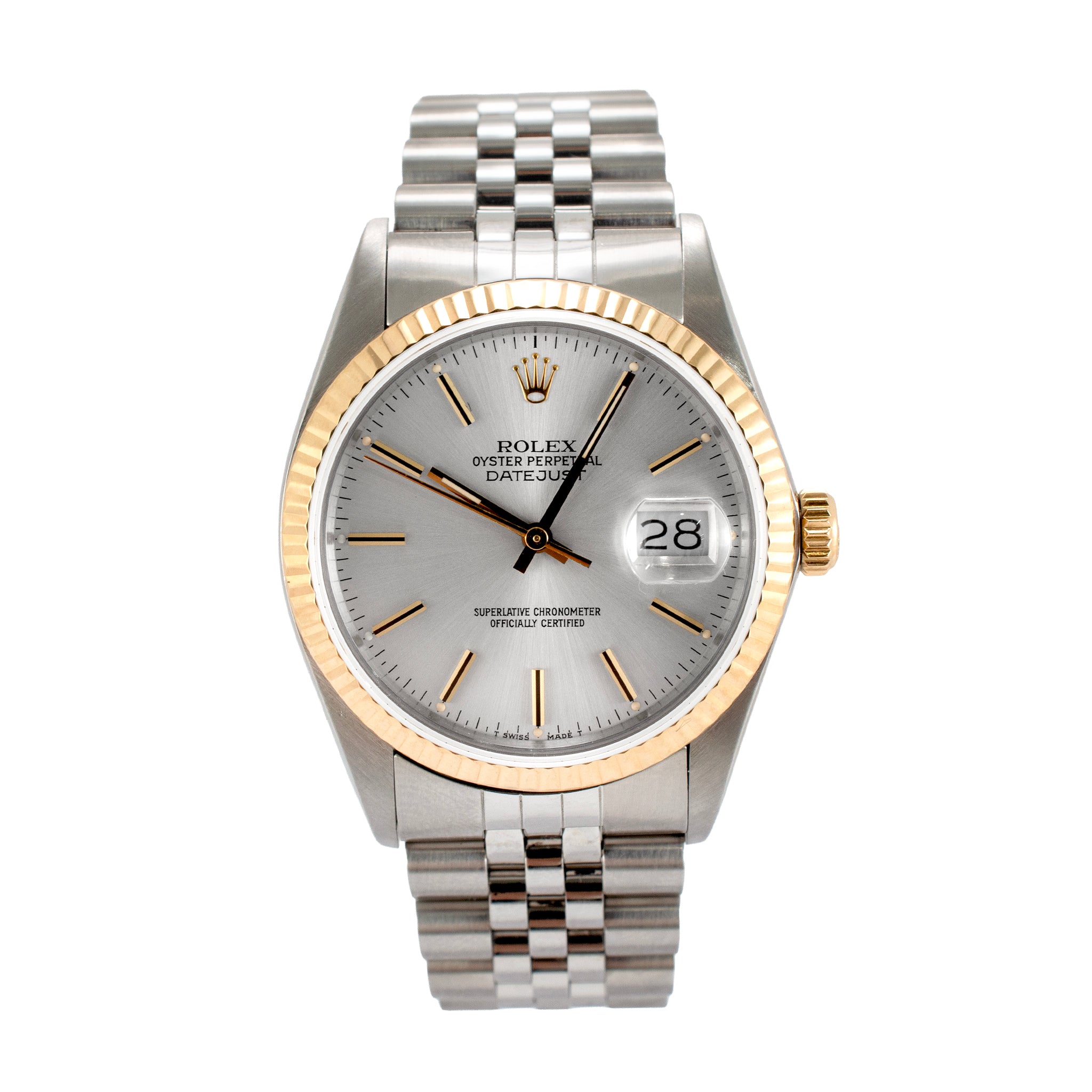 Rolex Datejust 36MM 16013 Silver Dial Jubilee Gold Steel Watch