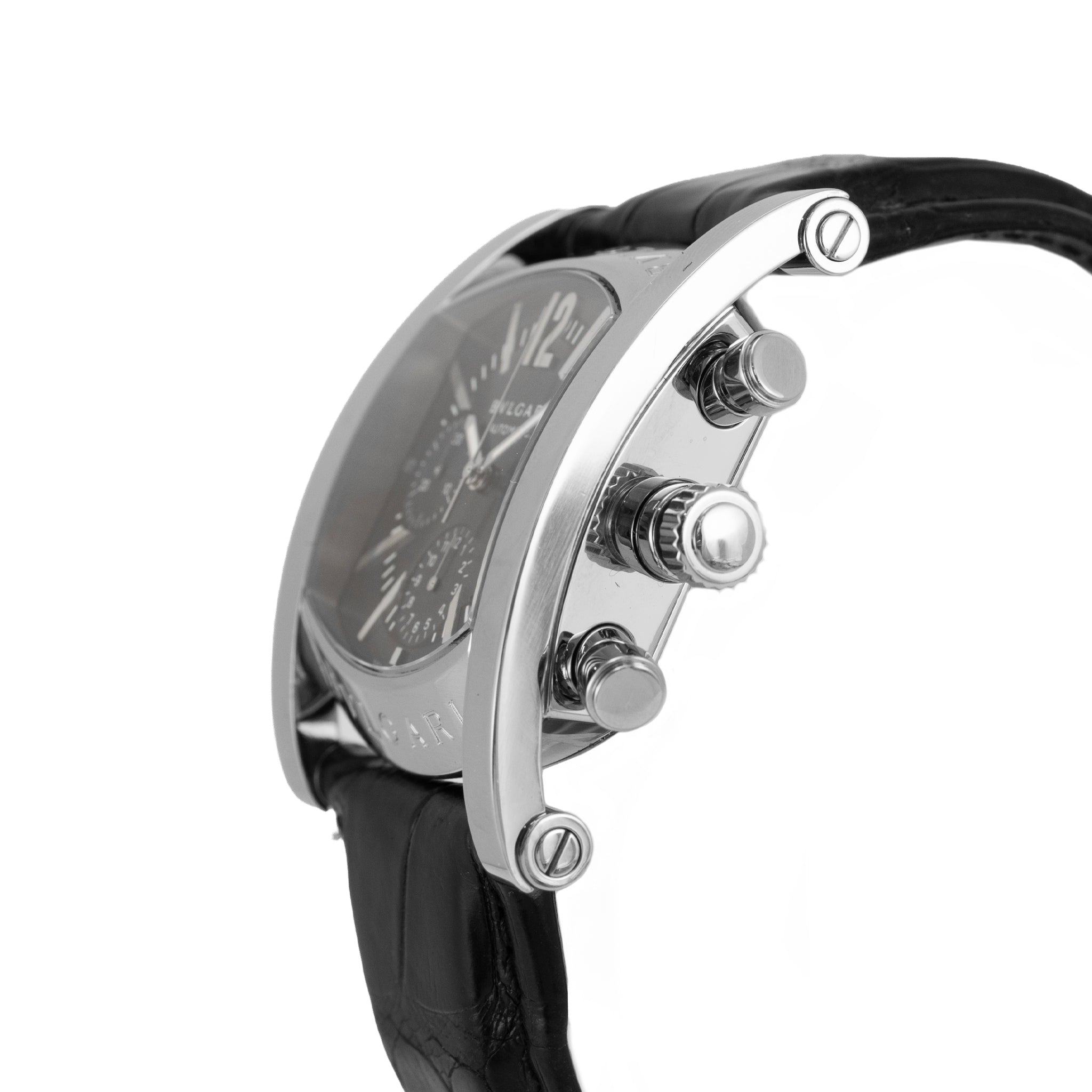 Bvlgari Bulgari Assioma 38MM aa48sch Chrono Blue Black Steel Automatic Watch
