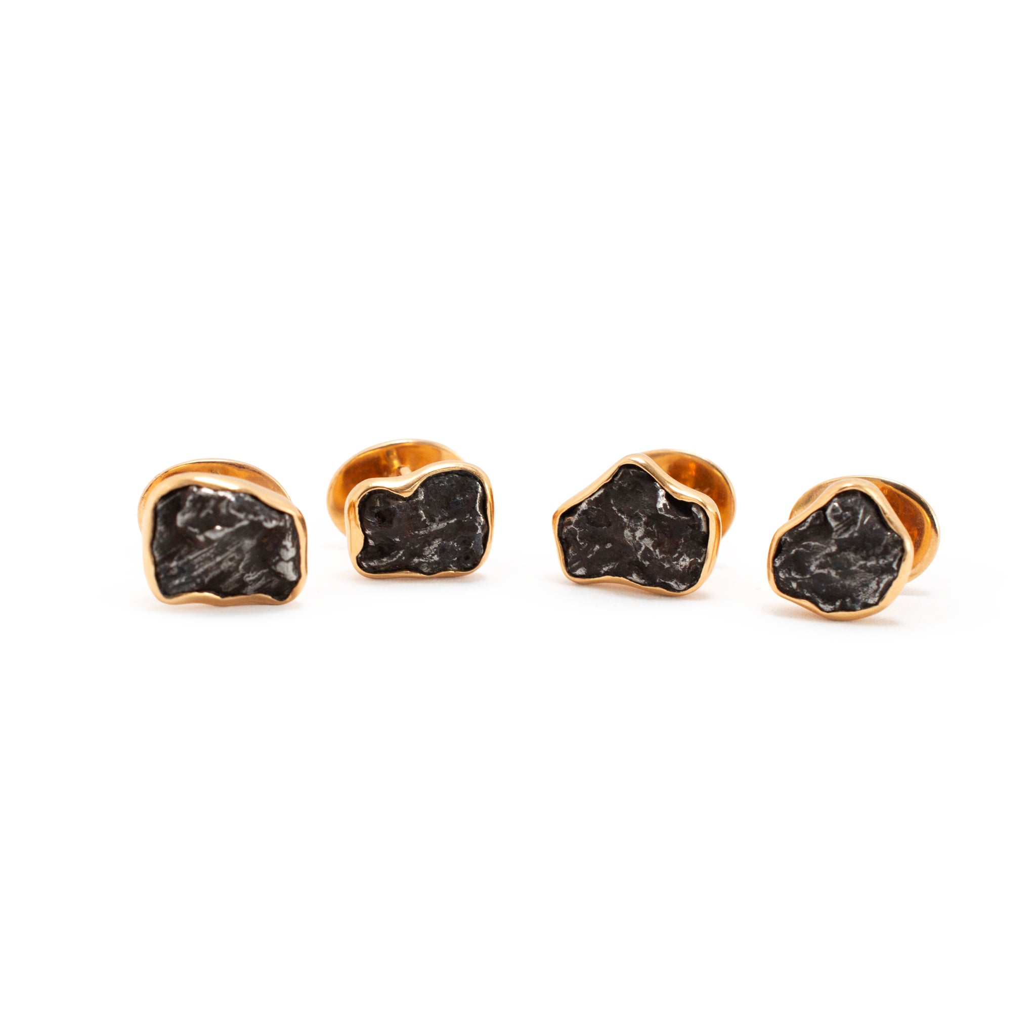 Men’s Jorge Adeler Sikhote-Alin Meteorite 18K Rose Gold Tuxedo Set Cufflinks
