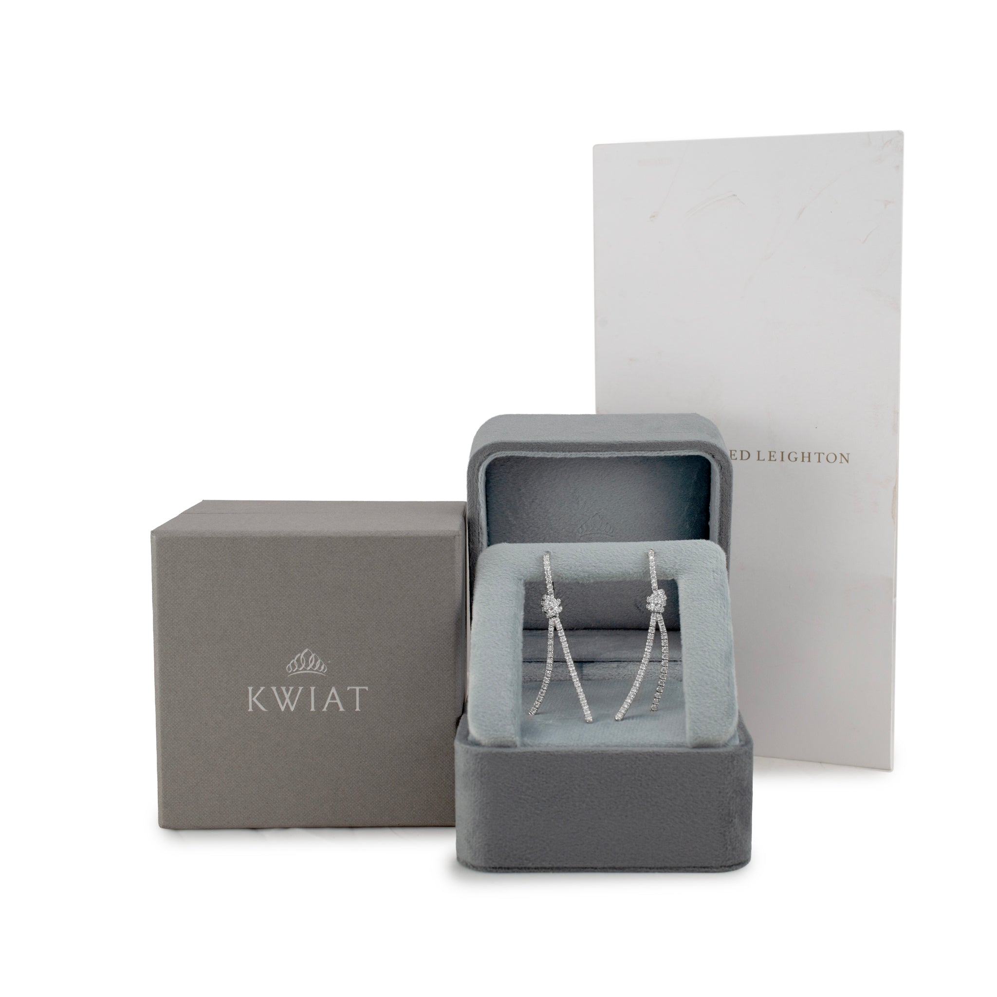 Kwiat Entwine Collection Platinum 2.05ctw Pave Diamond Knotted Drop Earrings