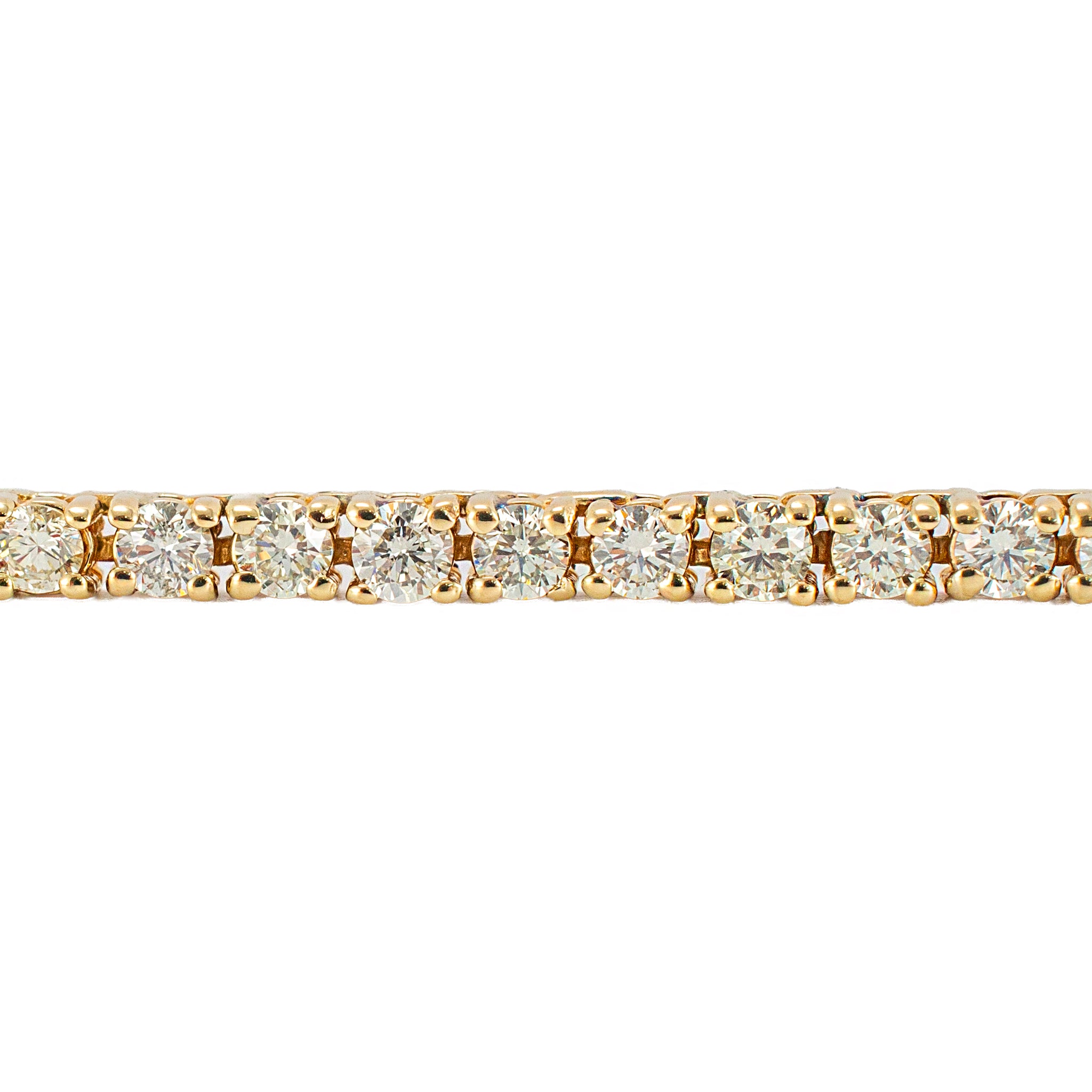 10K Yellow Gold 8.42ct Round Diamond 4 Prongs Chain Tennis Necklace
