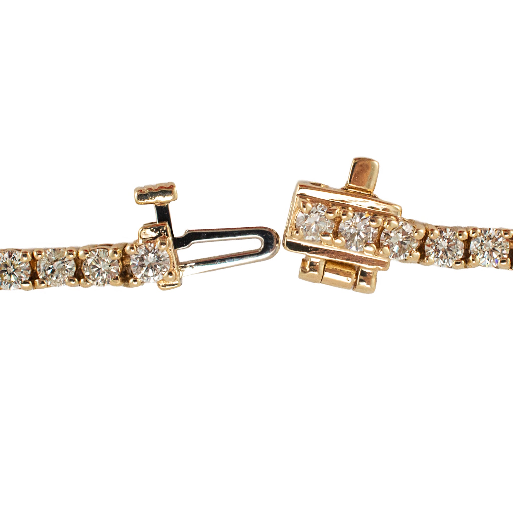 10K Yellow Gold 8.42ct Round Diamond 4 Prongs Chain Tennis Necklace