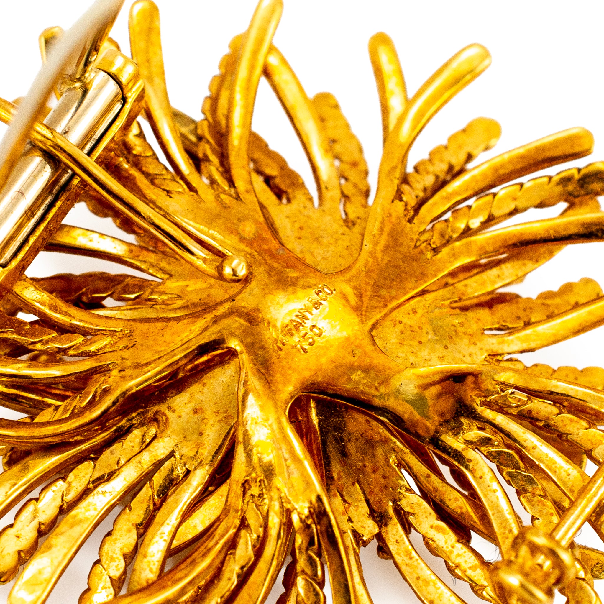 Vintage Tiffany & Co. 18K Yellow Gold Sea Anemone PIN Brooch
