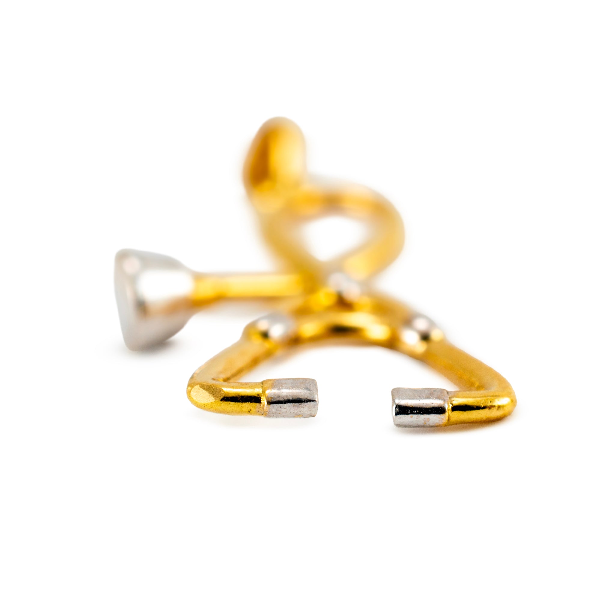 18K Yellow and White Gold Stethoscope Charm Pendant