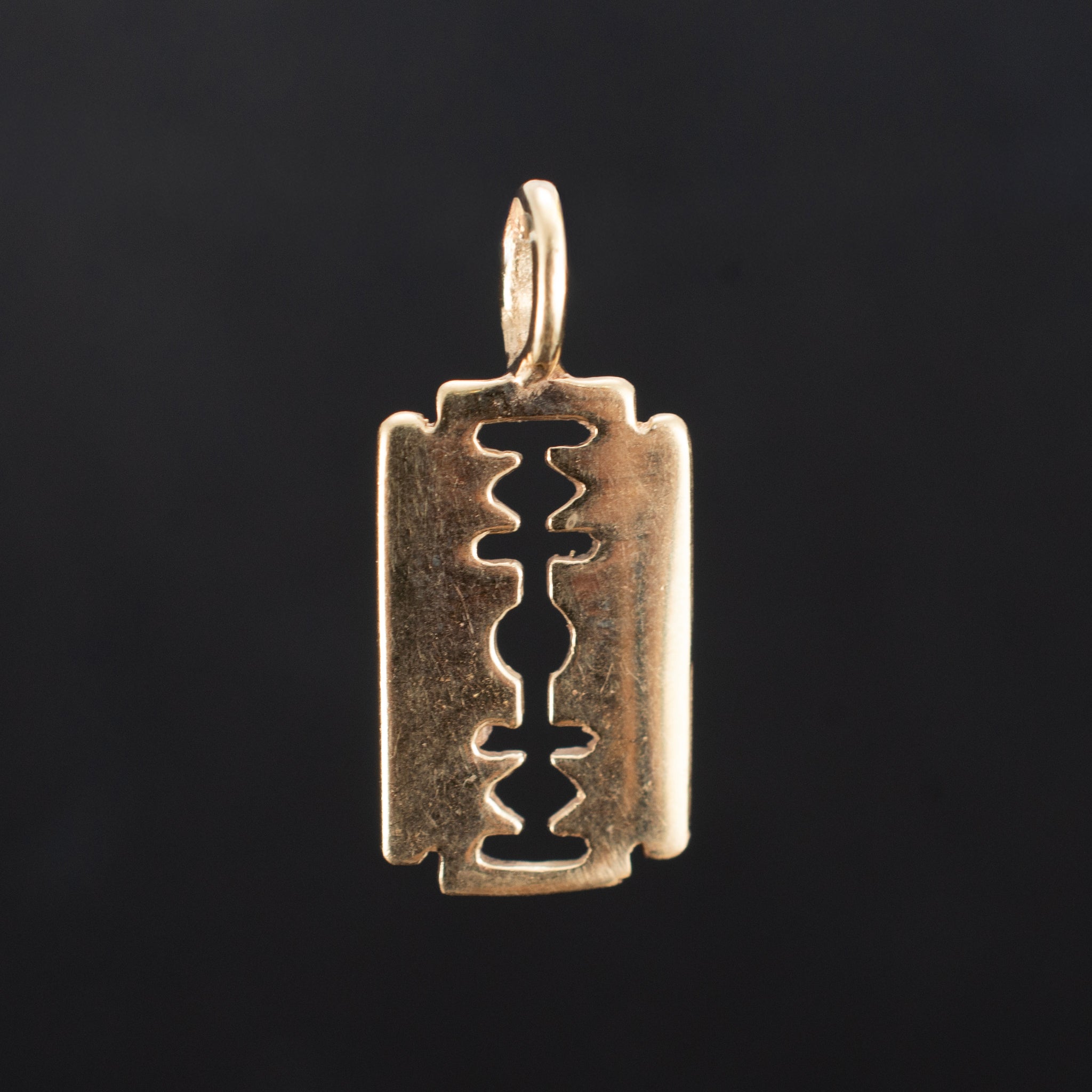 Vintage 14K Yellow Gold Razor Charm Pendant 1.22g 1" 456475 available at DJP Jewelers & Luxury Buyers