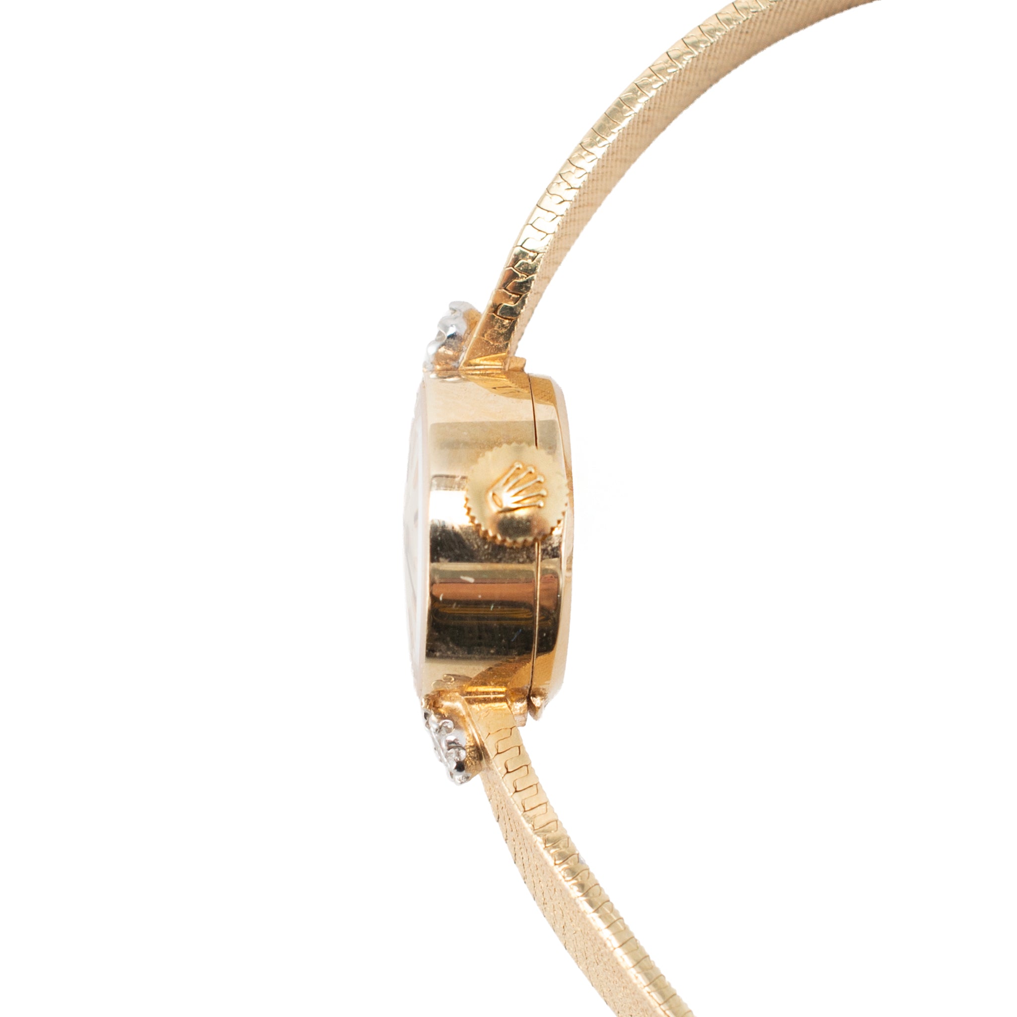 Ladies Vintage Rolex Orchid Cocktail 15MM Diamond 14K Yellow Gold Manual Watch
