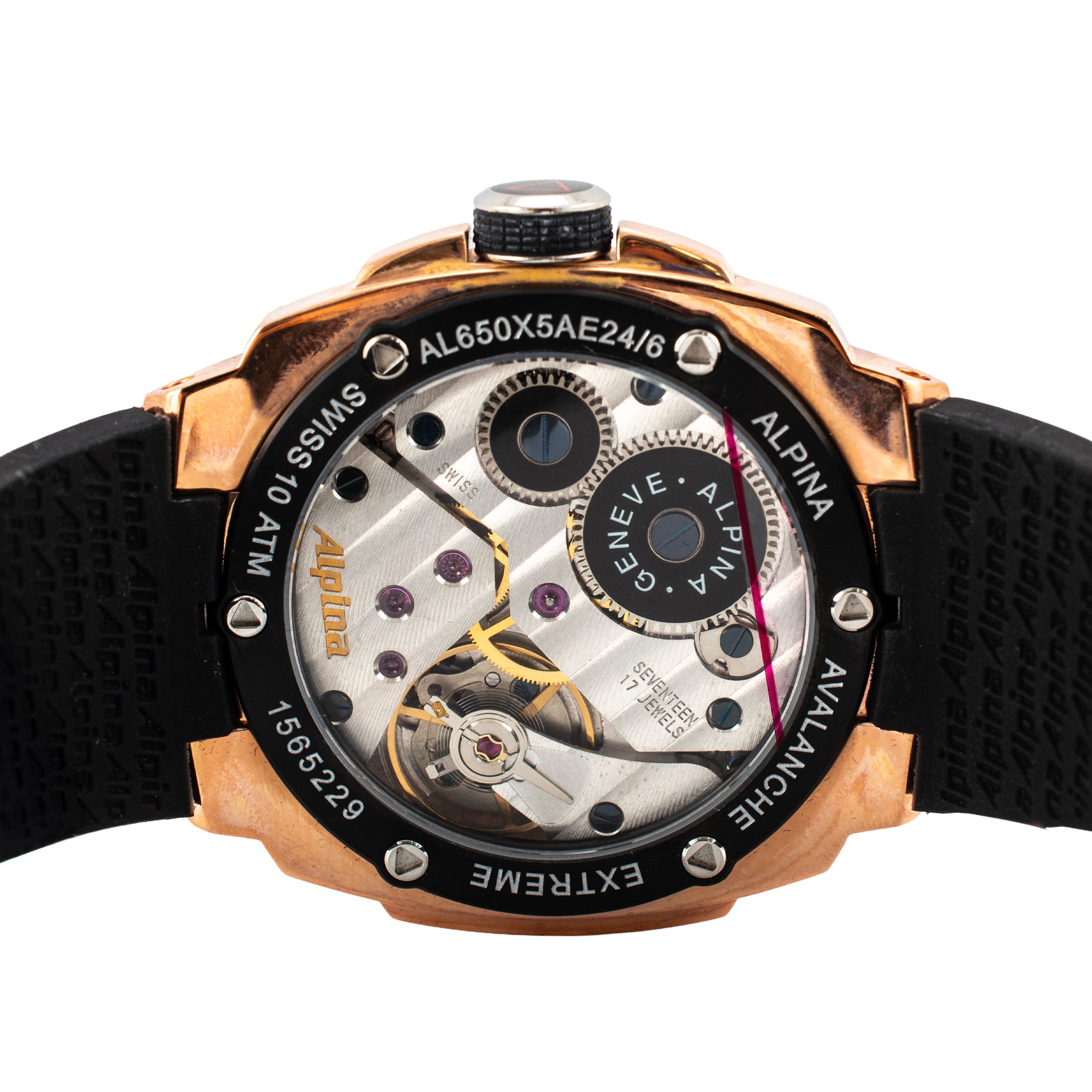 Alpina Avalanche Extreme 48MM al650x5ae24/6 Rose Rubber Manual Wind Watch