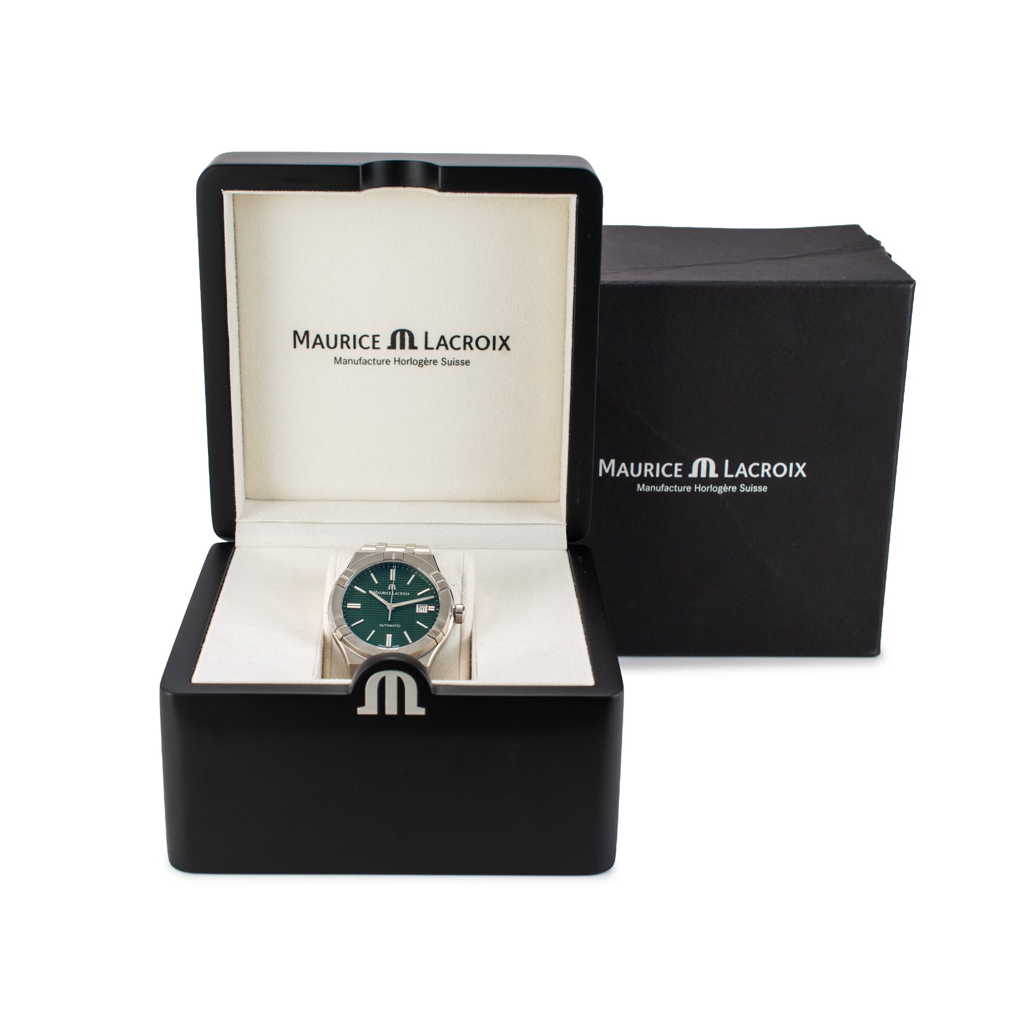 Maurice Laroix Aikon Automatic Date 42MM AI6008-ss00f-630-D Green Steel Watch
